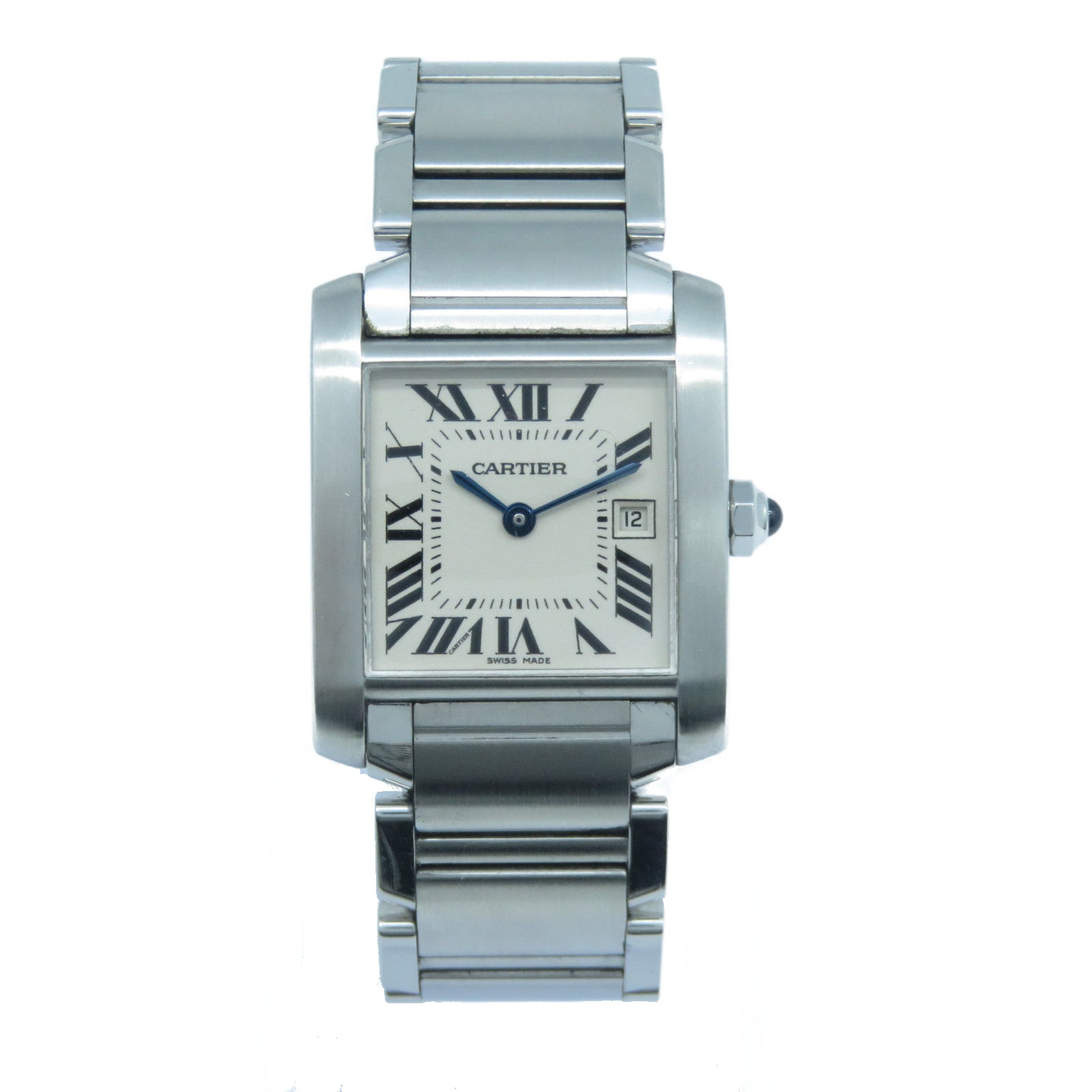 CARTIER Tank Francaise不鏽鋼手錶石英機芯白色
