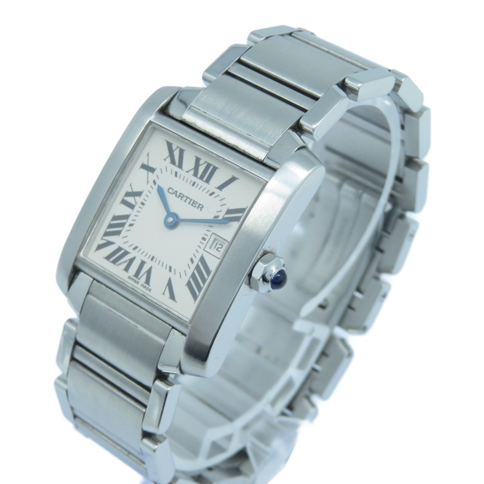 CARTIER Tank Francaise不鏽鋼手錶石英機芯白色