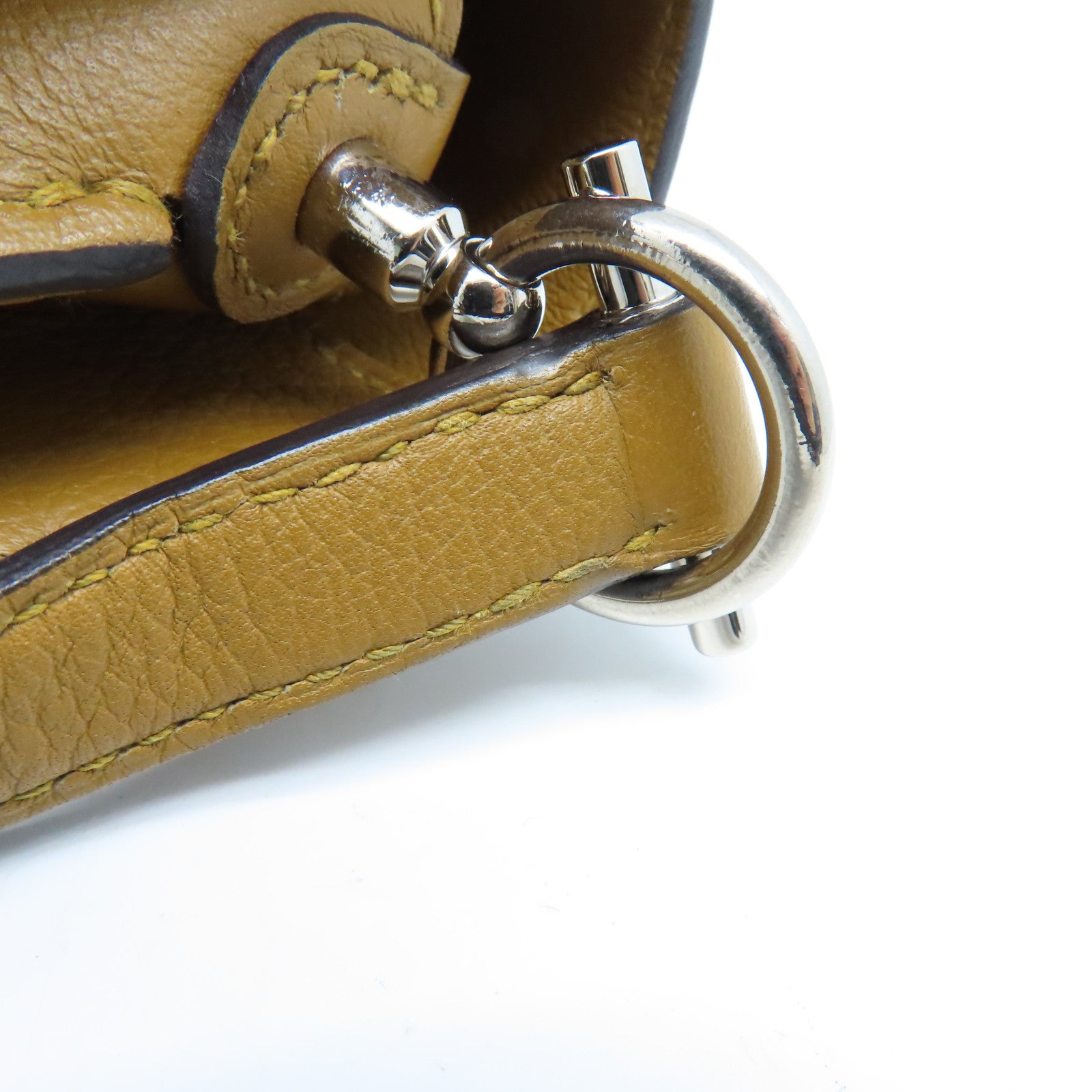 HERMES Evercolour Leather Roulis 23 Shoulder Bag Caramel Brown Silver Buckle