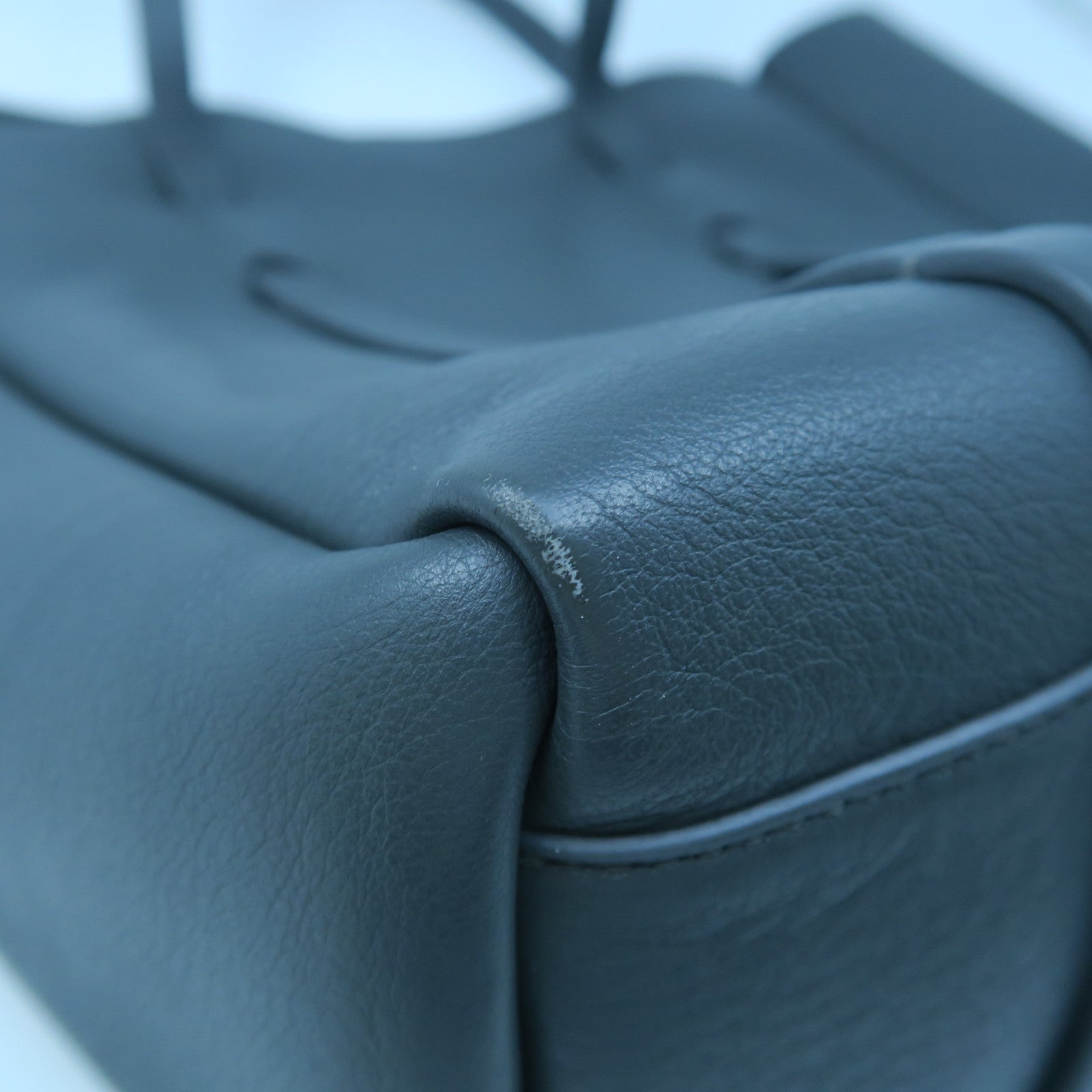 BALENCIAGA 羊皮皮革Tote Bag銀扣手挽袋灰色