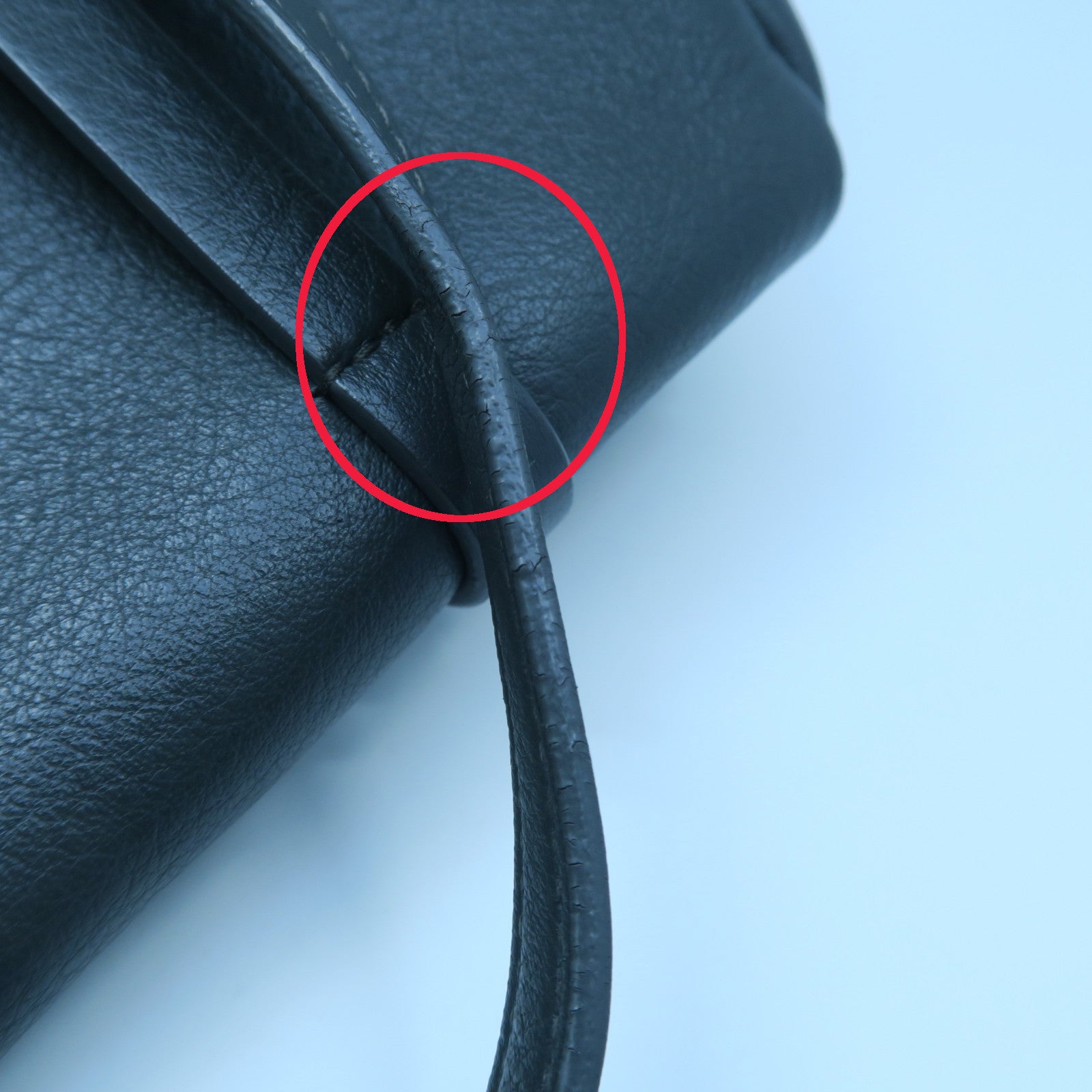 BALENCIAGA 羊皮皮革Tote Bag銀扣手挽袋灰色