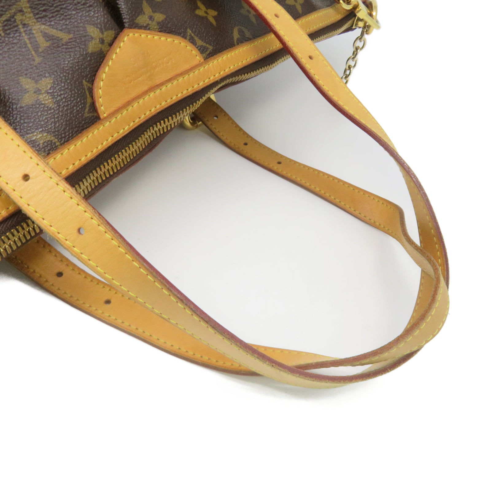 LOUIS VUITTON Monogram Palermo GM gold buckle shoulder shoulder bag brown