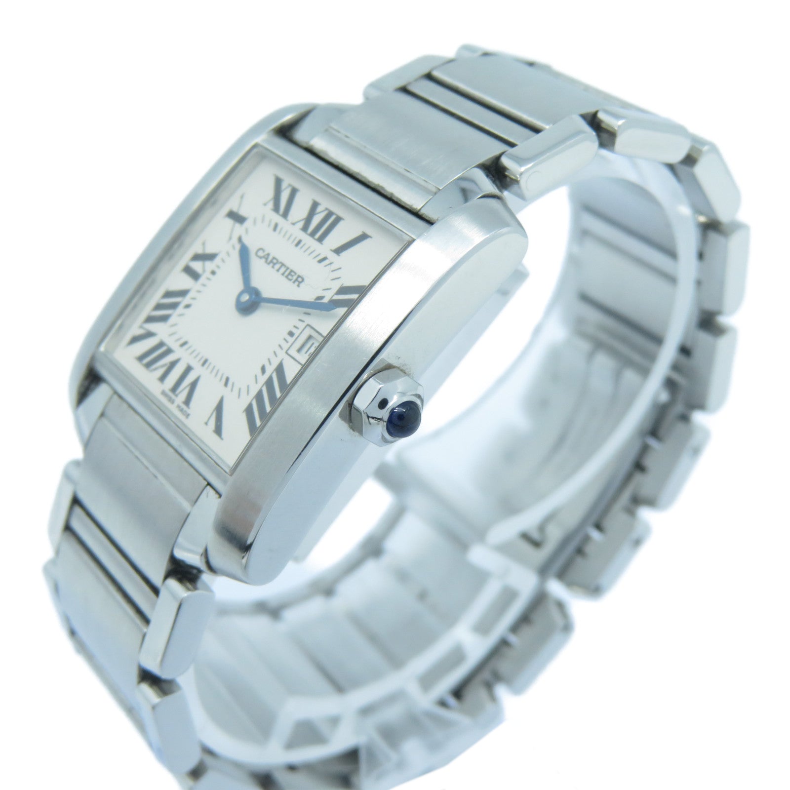 CARTIER Tank Francaise不鏽鋼手錶石英機芯白色