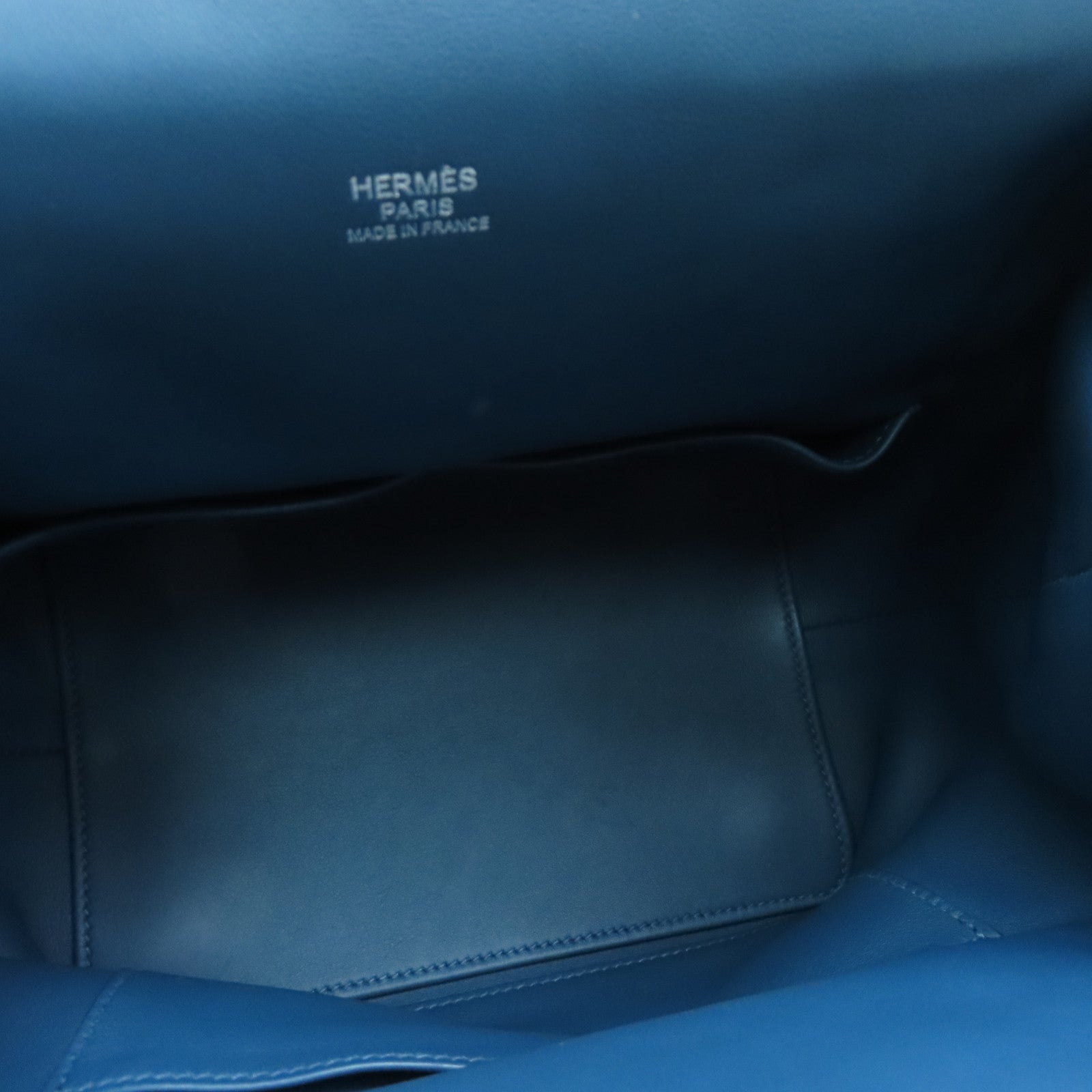 HERMES Swift皮革Tool Box 20银扣手挽肩背两用袋Blue Izmir/蓝色