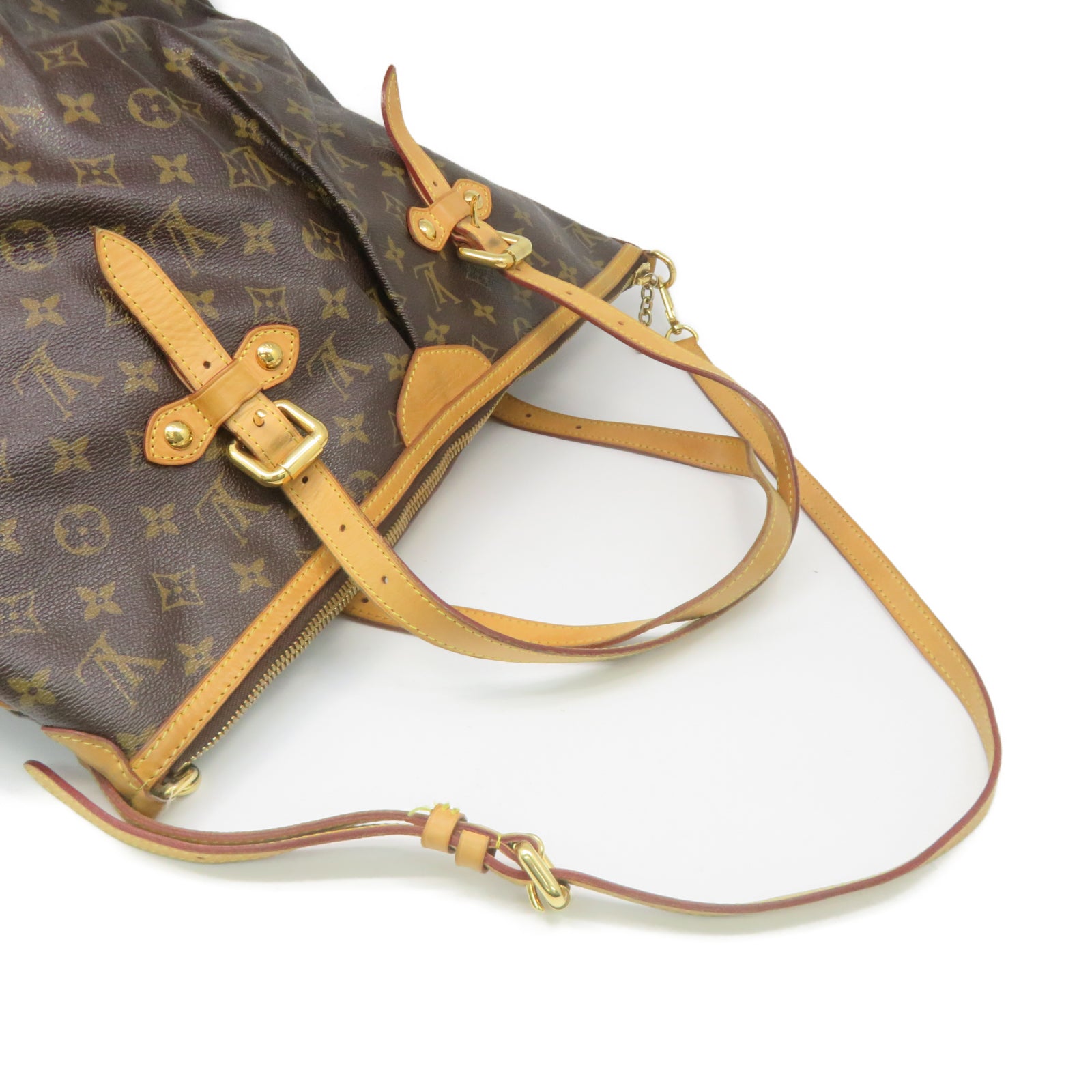 LOUIS VUITTON Monogram Palermo GM gold buckle shoulder shoulder bag brown