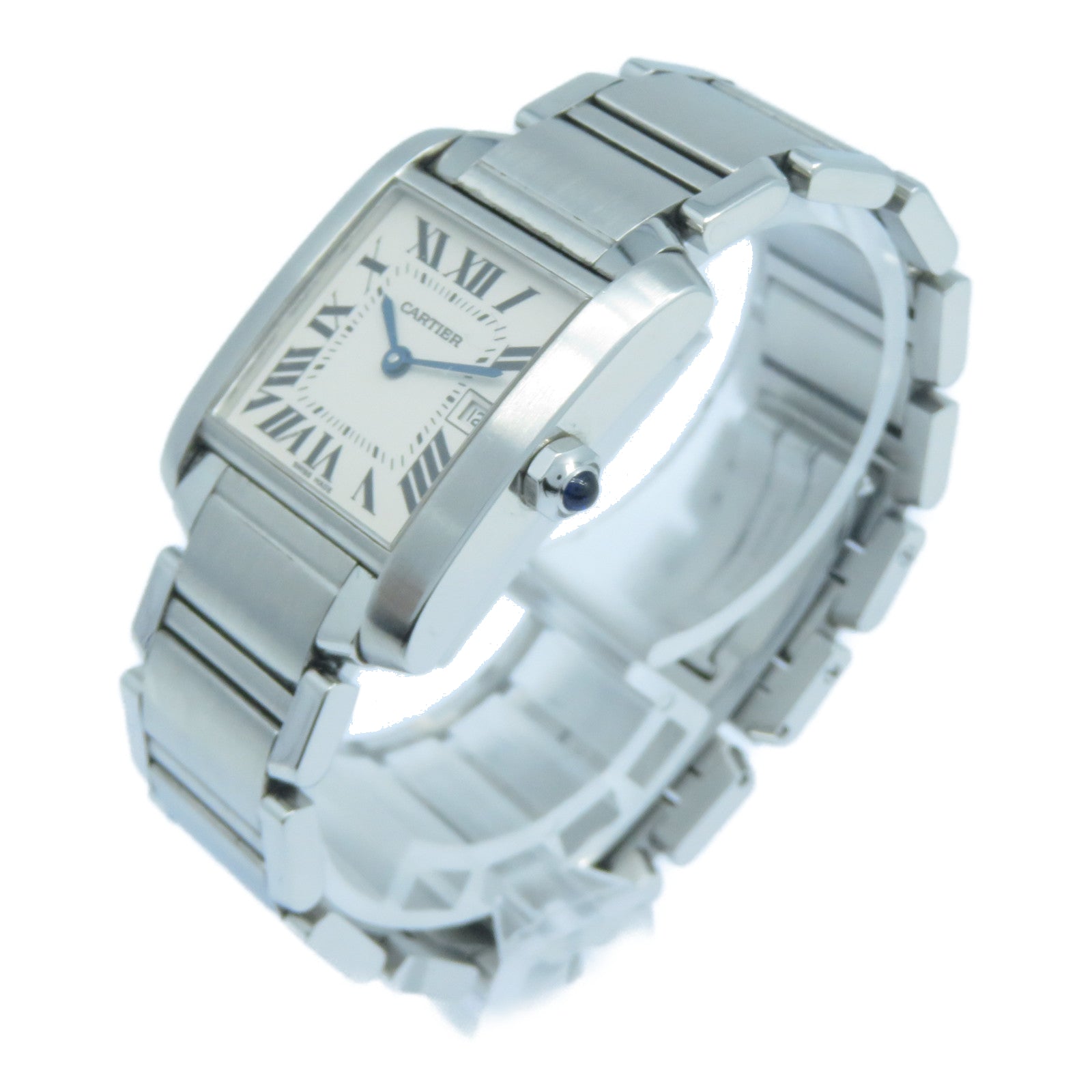 CARTIER Tank Francaise不鏽鋼手錶石英機芯白色