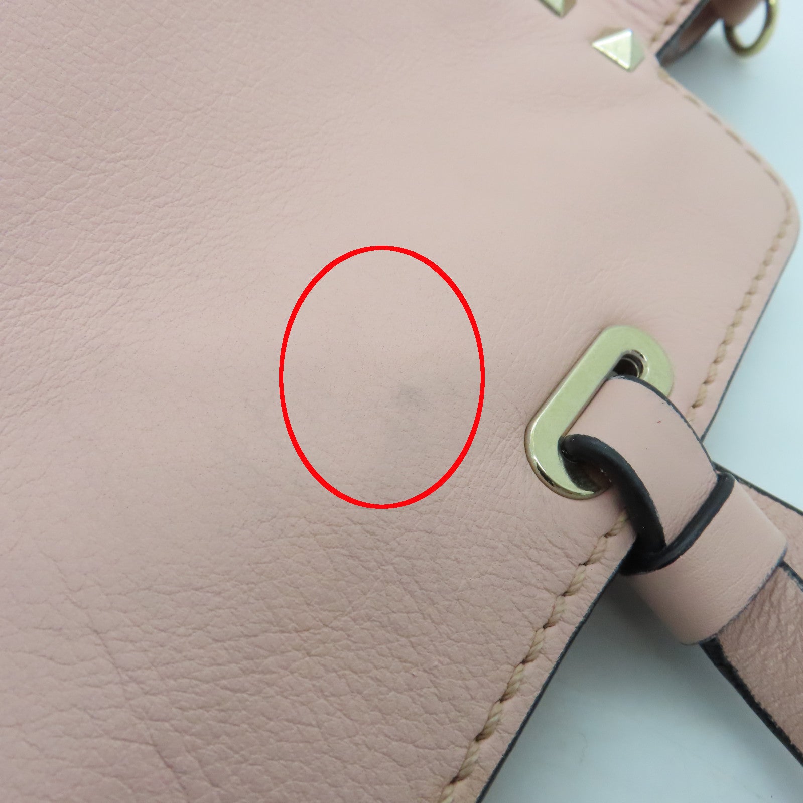 Valentino Leather Rockstud Gold Buckle Shoulder Bag Pink