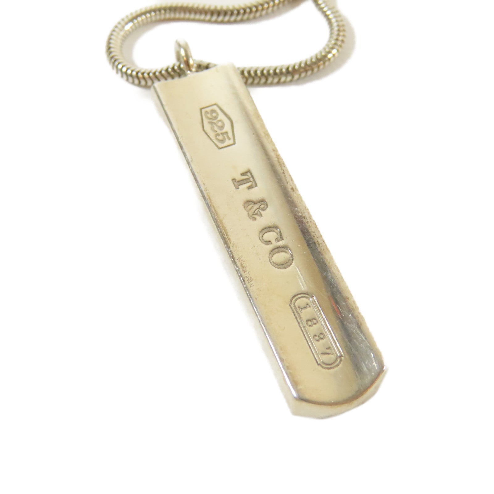 TIFFANY＆CO 925純銀1837 Bar Pendant Necklace項鍊#44cm