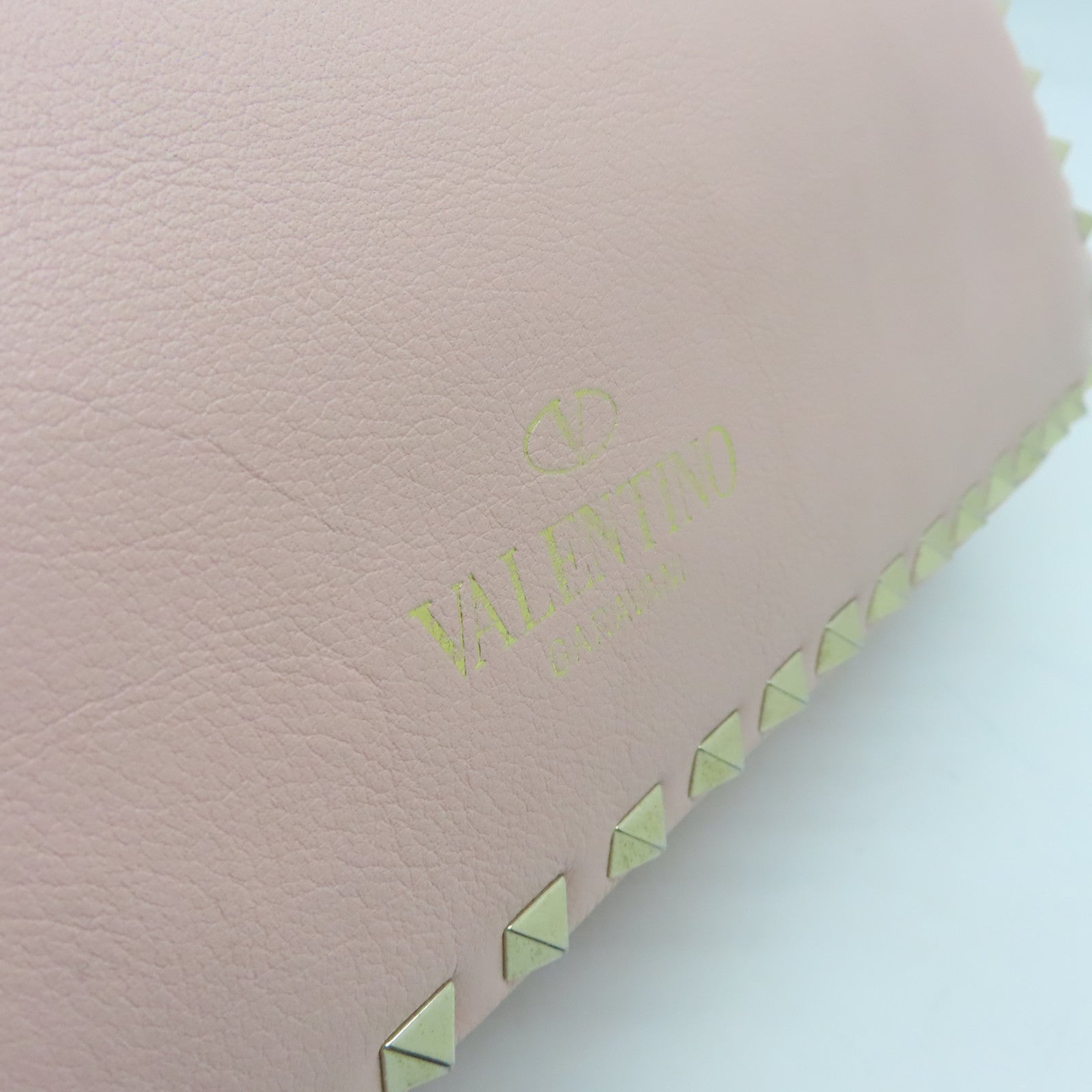 Valentino Leather Rockstud Gold Buckle Shoulder Bag Pink