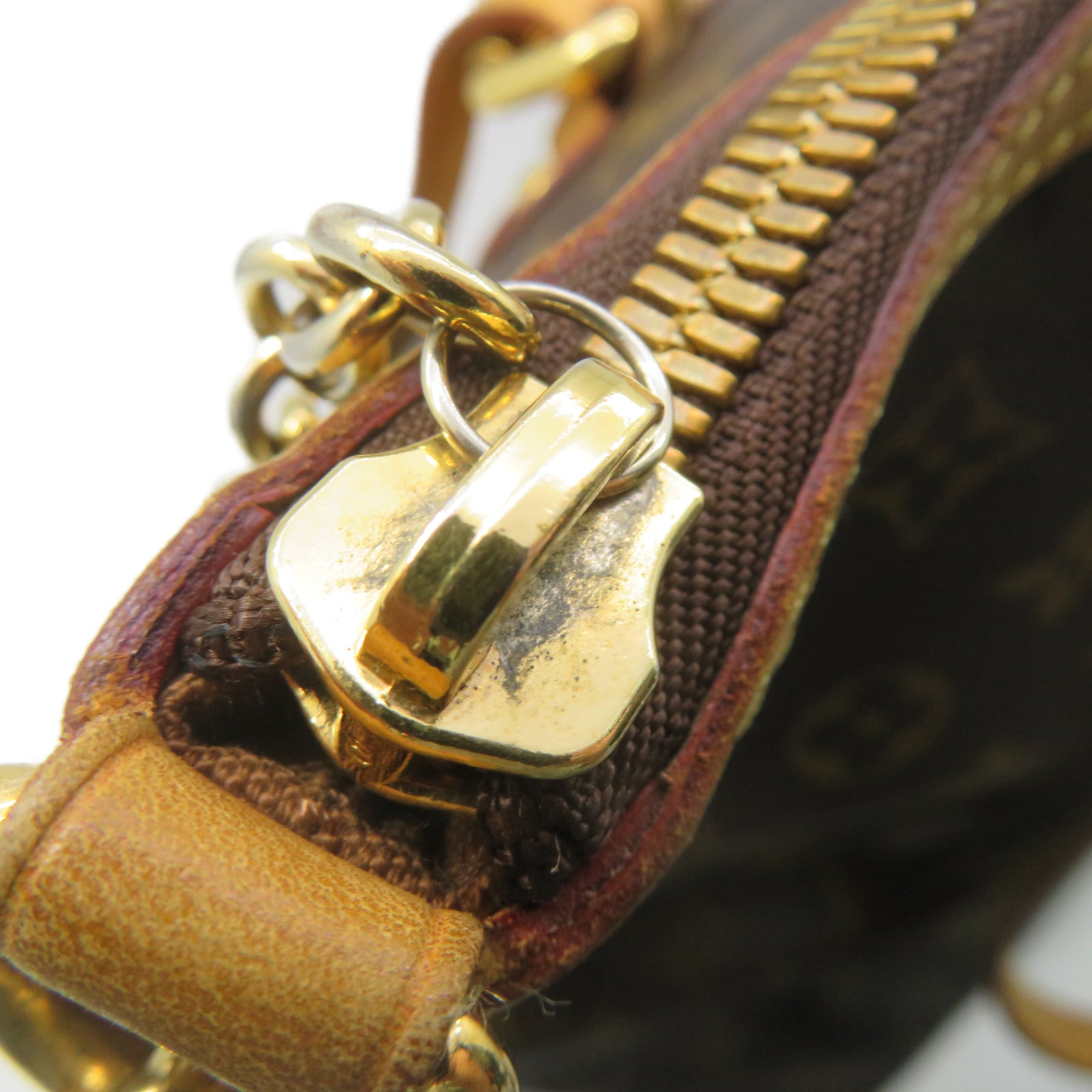 LOUIS VUITTON Monogram Palermo GM gold buckle shoulder shoulder bag brown