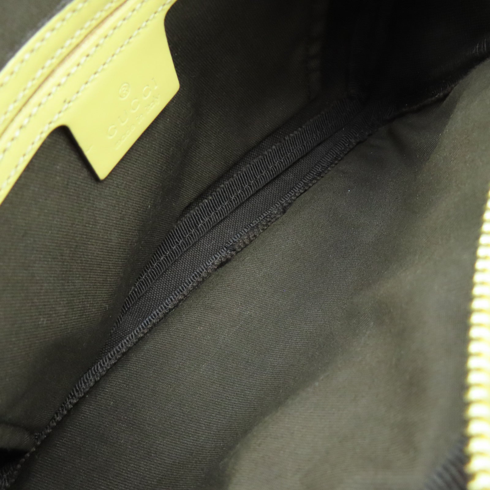 GUCCI 塗層帆布/皮革Shoulder Bag銀扣肩背袋米色/啡色