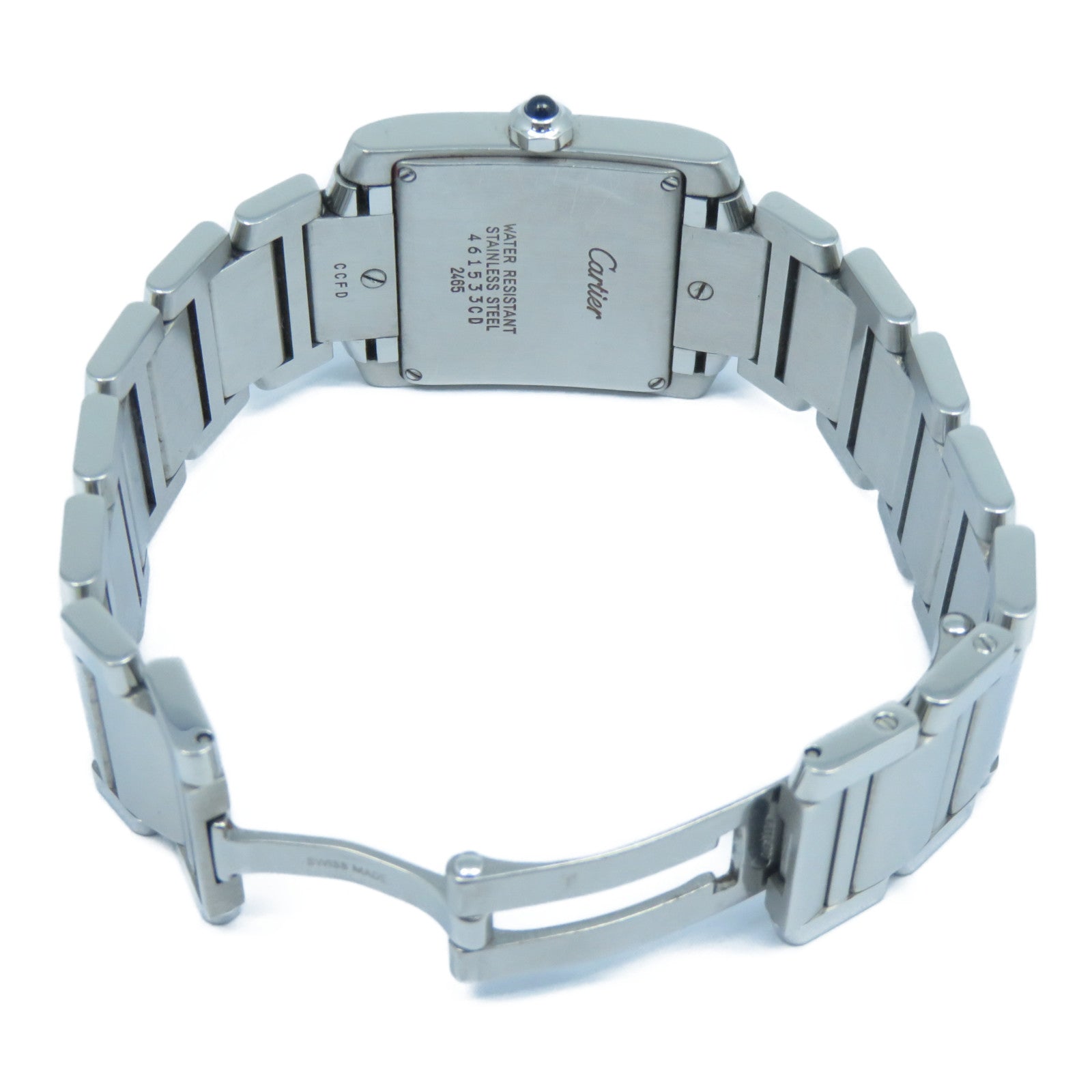 CARTIER Tank Francaise不鏽鋼手錶石英機芯白色