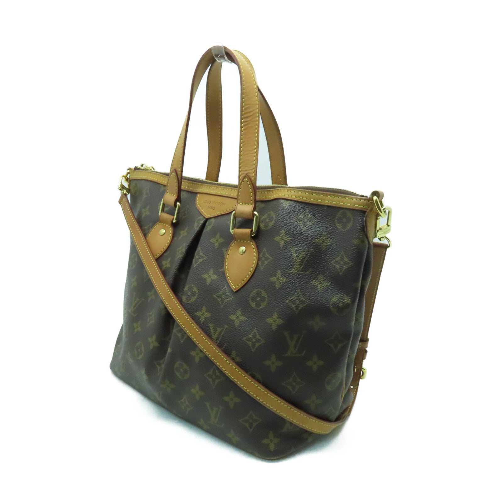 LOUIS VUITTON Monogram Palermo PM金扣手挽肩背兩用袋啡色
