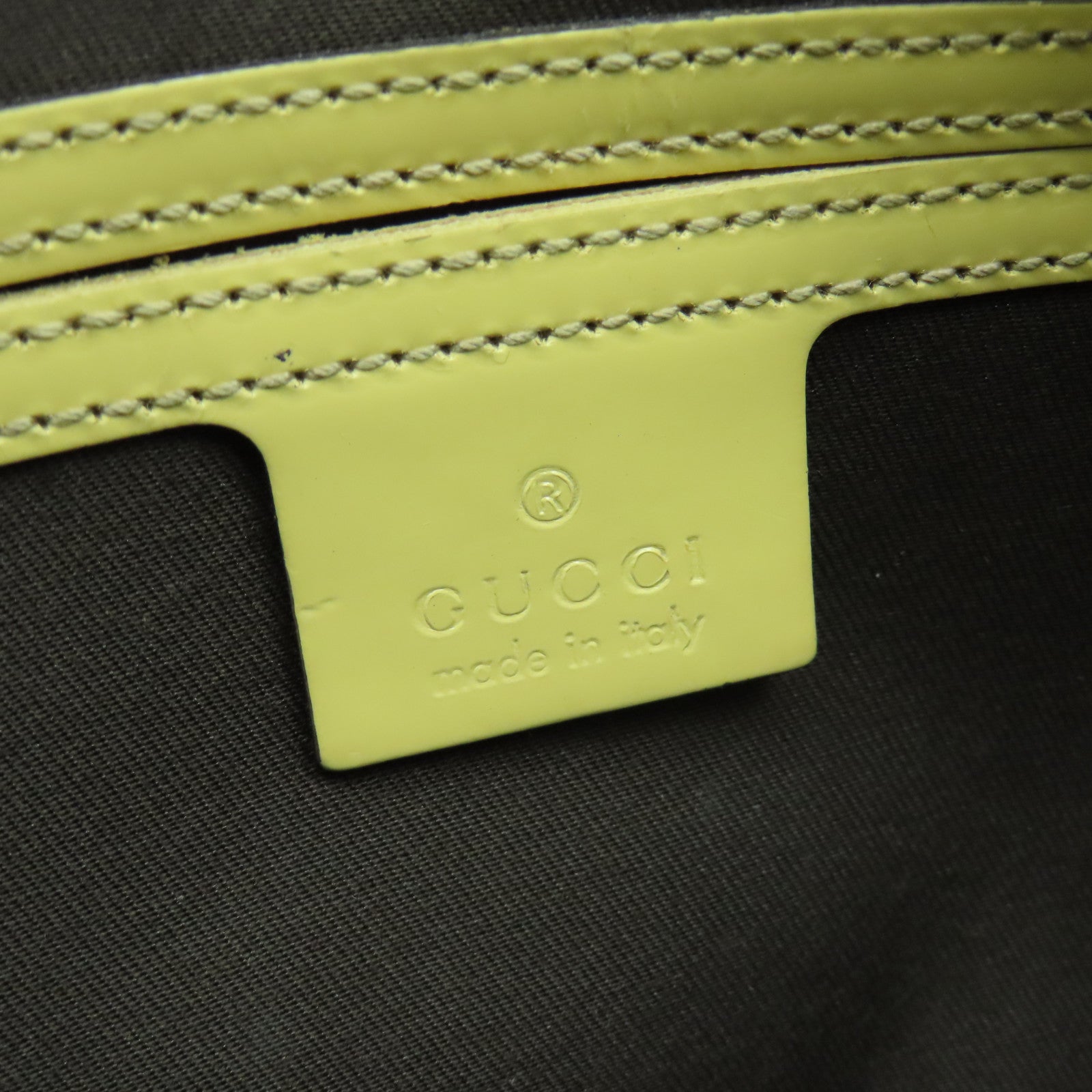 GUCCI 塗層帆布/皮革Shoulder Bag銀扣肩背袋米色/啡色