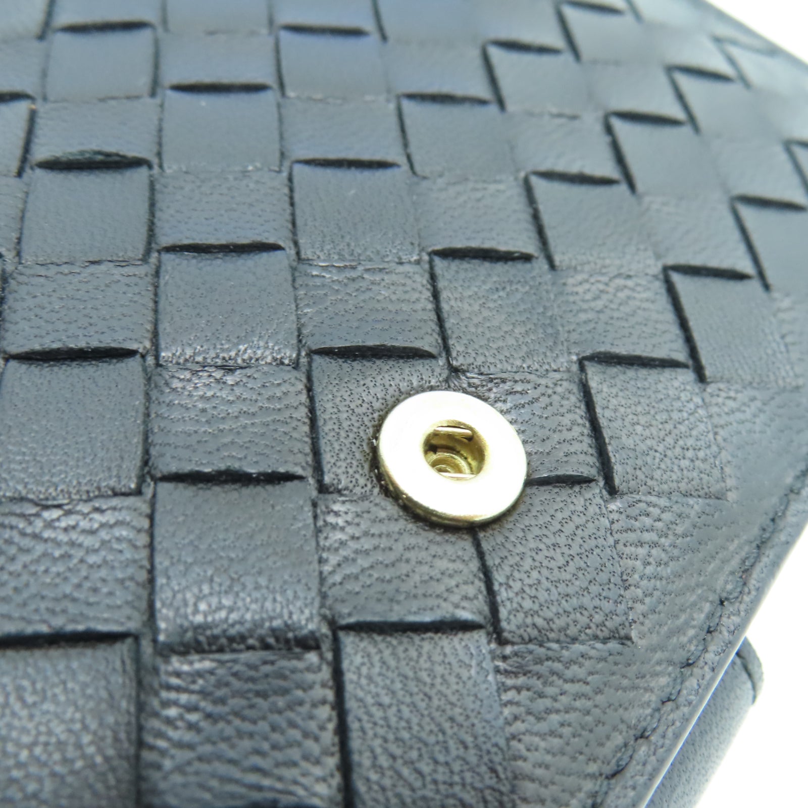 BOTTEGA VENETA 牛皮皮革Wallet銀扣長錢包黑色