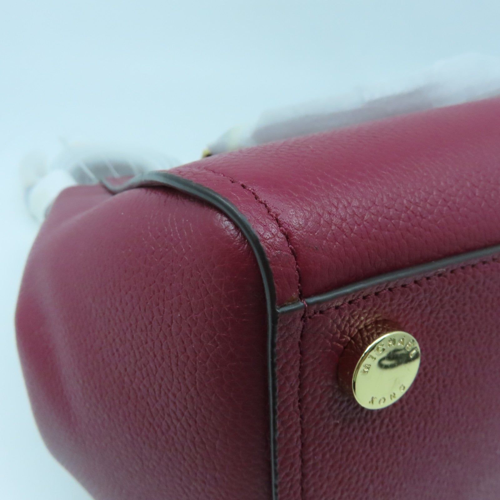 Michael Kors 牛皮皮革2 Way Shoulder金扣手挽肩背兩用袋紅色