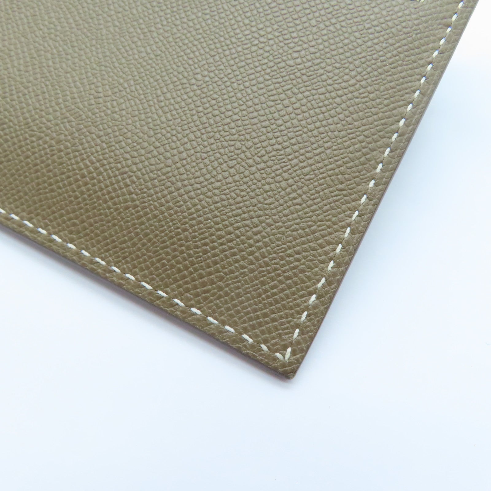 HERMES Epsom皮革Kelly Pocket金扣卡片套Etoupe大象灰色