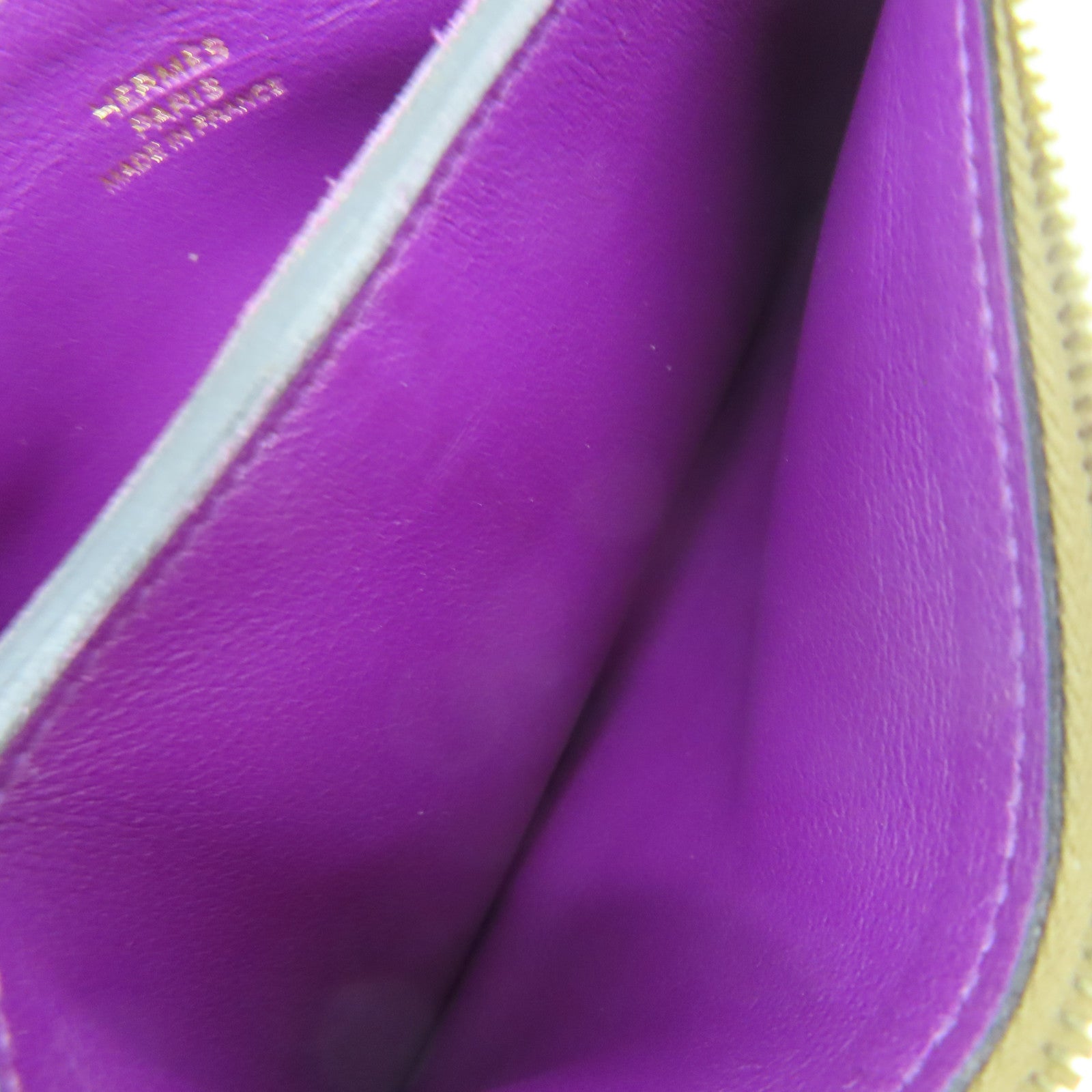 HERMES Evercolor皮革Atout 14金扣零錢包啡色