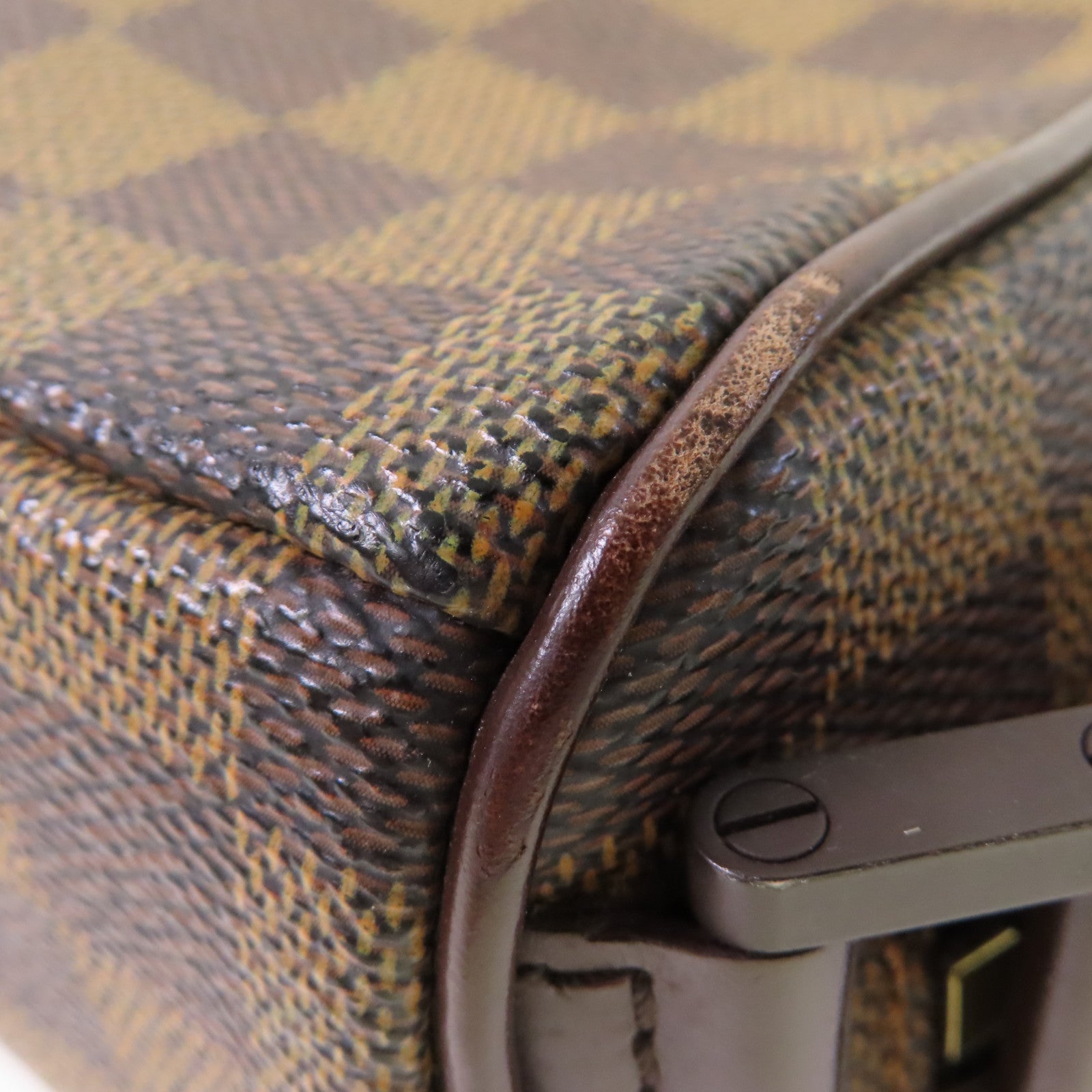 LOUIS VUITTON Damier Olav PM Shoulder Bag金扣肩背袋啡色