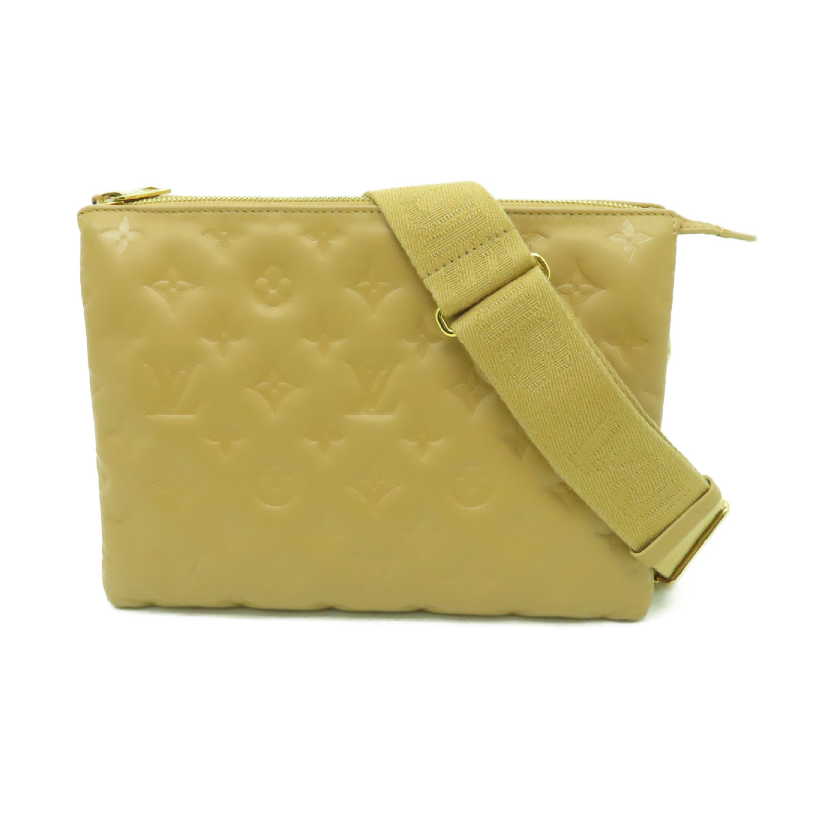 LOUIS VUITTON 羊皮皮革Coussin PM金扣肩背袋棕色