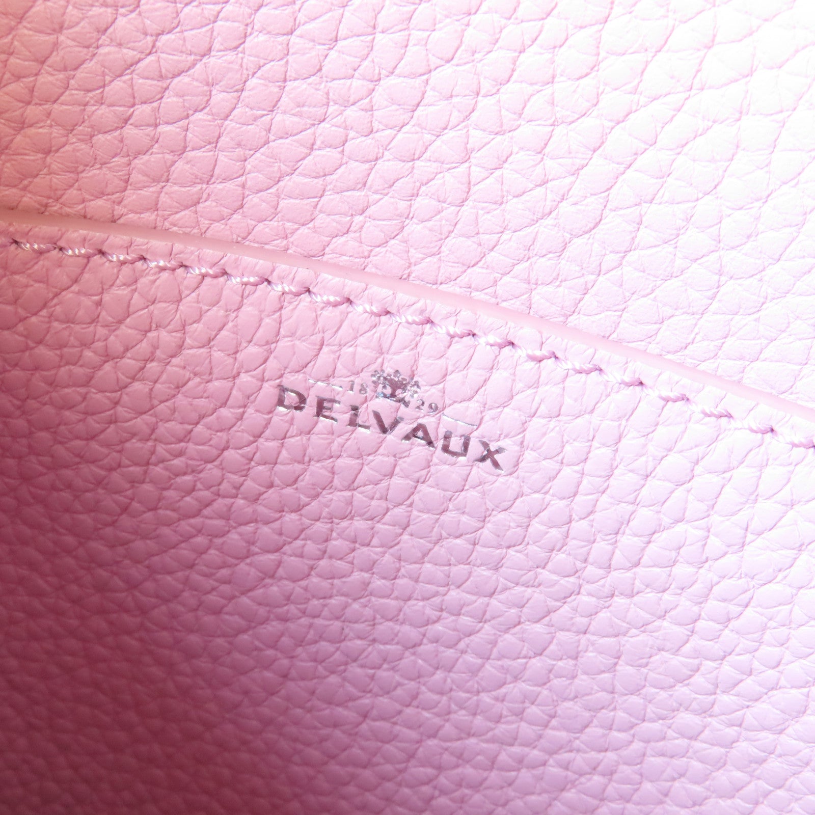 Delvaux Taurillon皮革Pin Mini Bucket銀扣手挽袋粉紅色/綠色