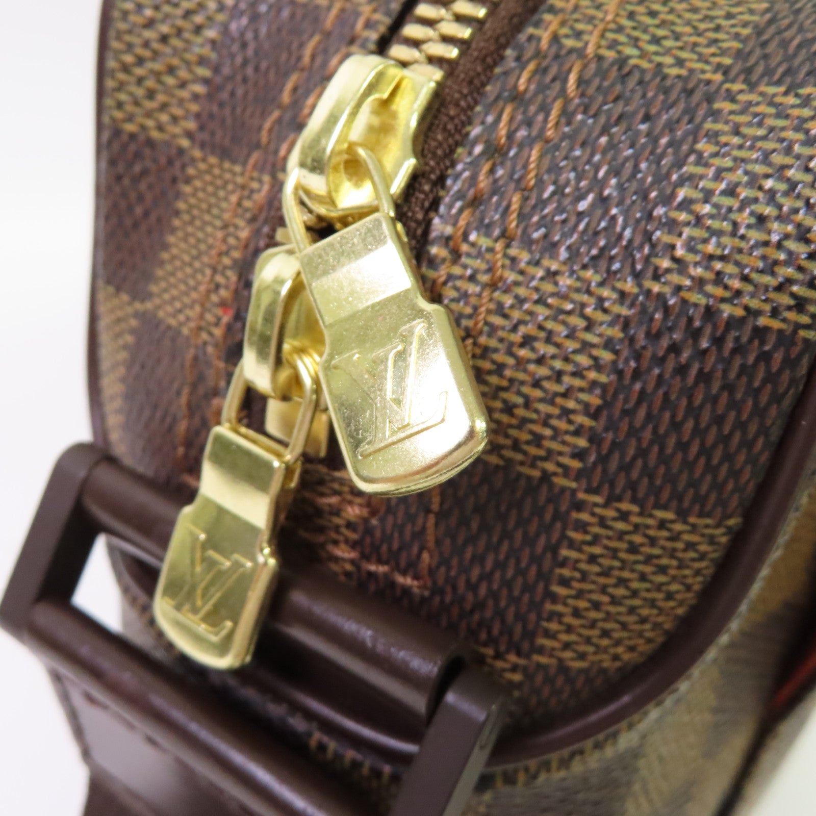 LOUIS VUITTON Damier Olav PM Shoulder Bag金扣肩背袋啡色