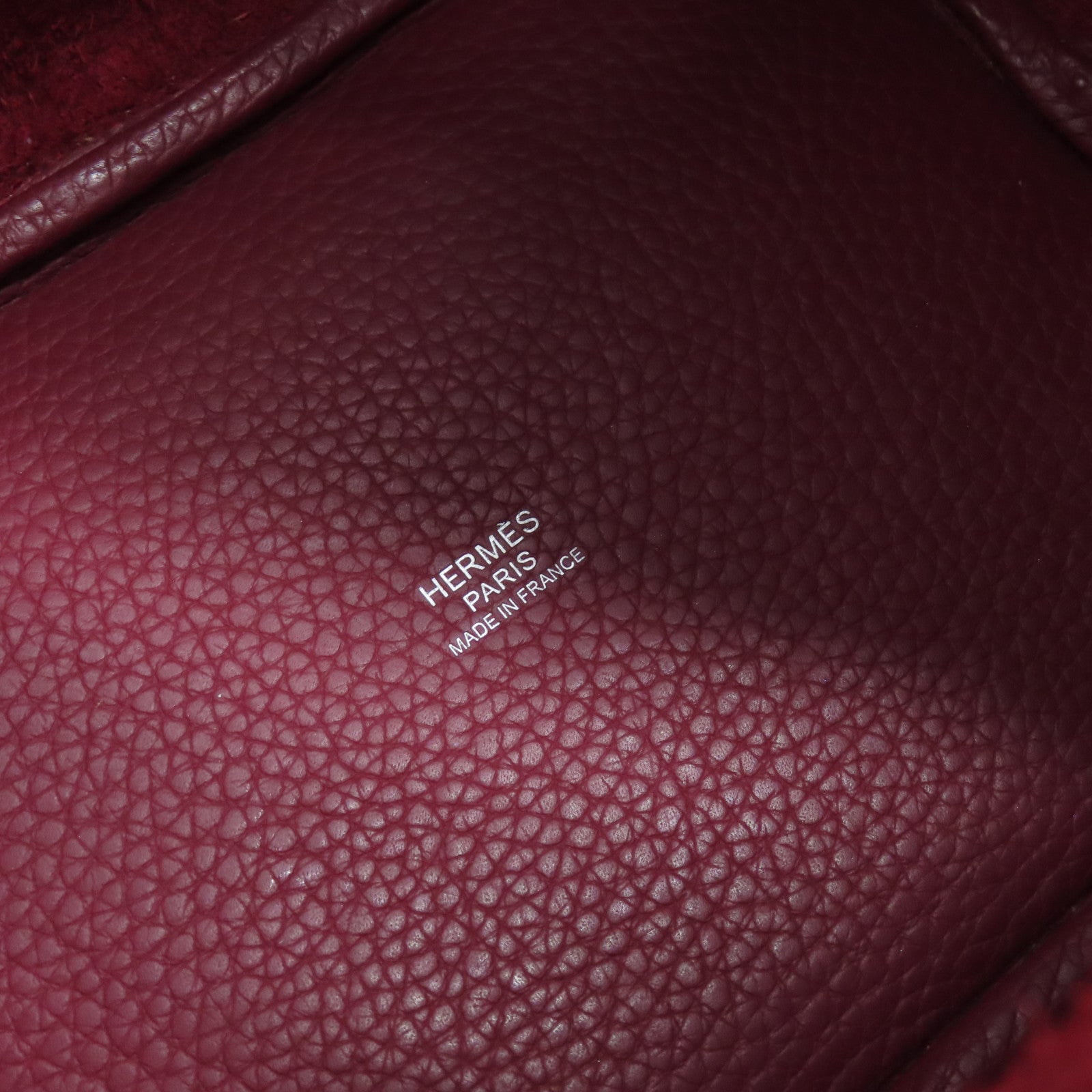 HERMES Clemence皮革Picotin MM银扣手挽袋Ruby/红色