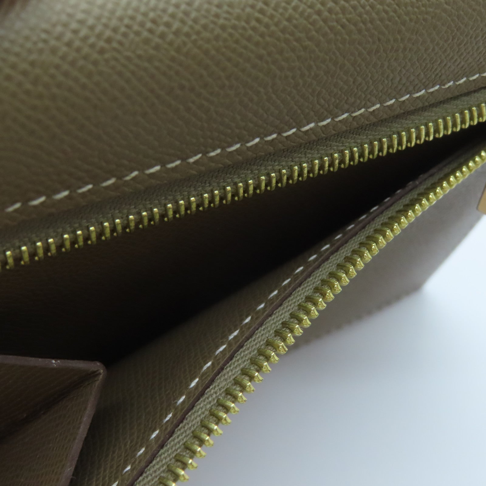 HERMES Epsom皮革Kelly Pocket金扣卡片套Etoupe大象灰色
