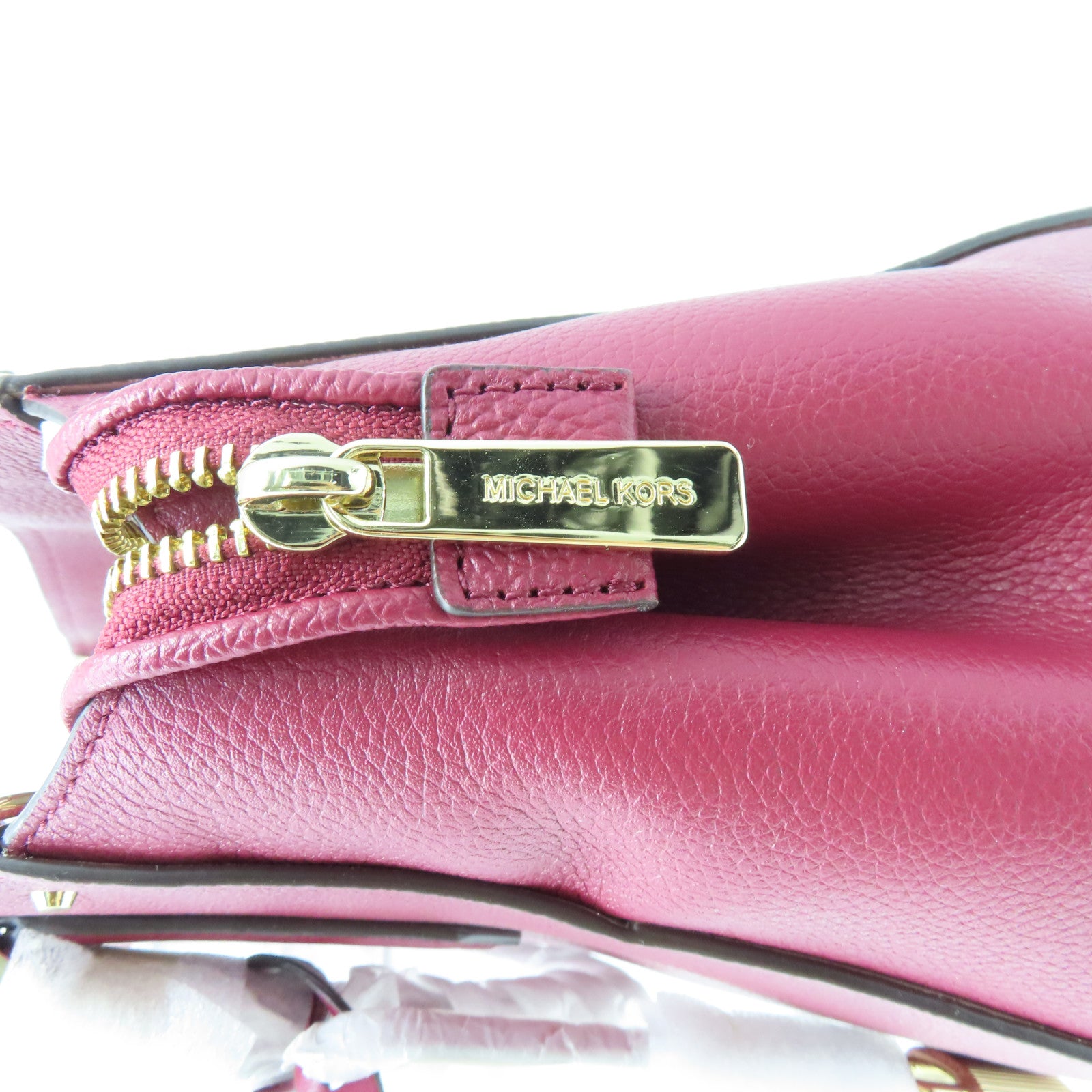 Michael Kors 牛皮皮革2 Way Shoulder金扣手挽肩背兩用袋紅色