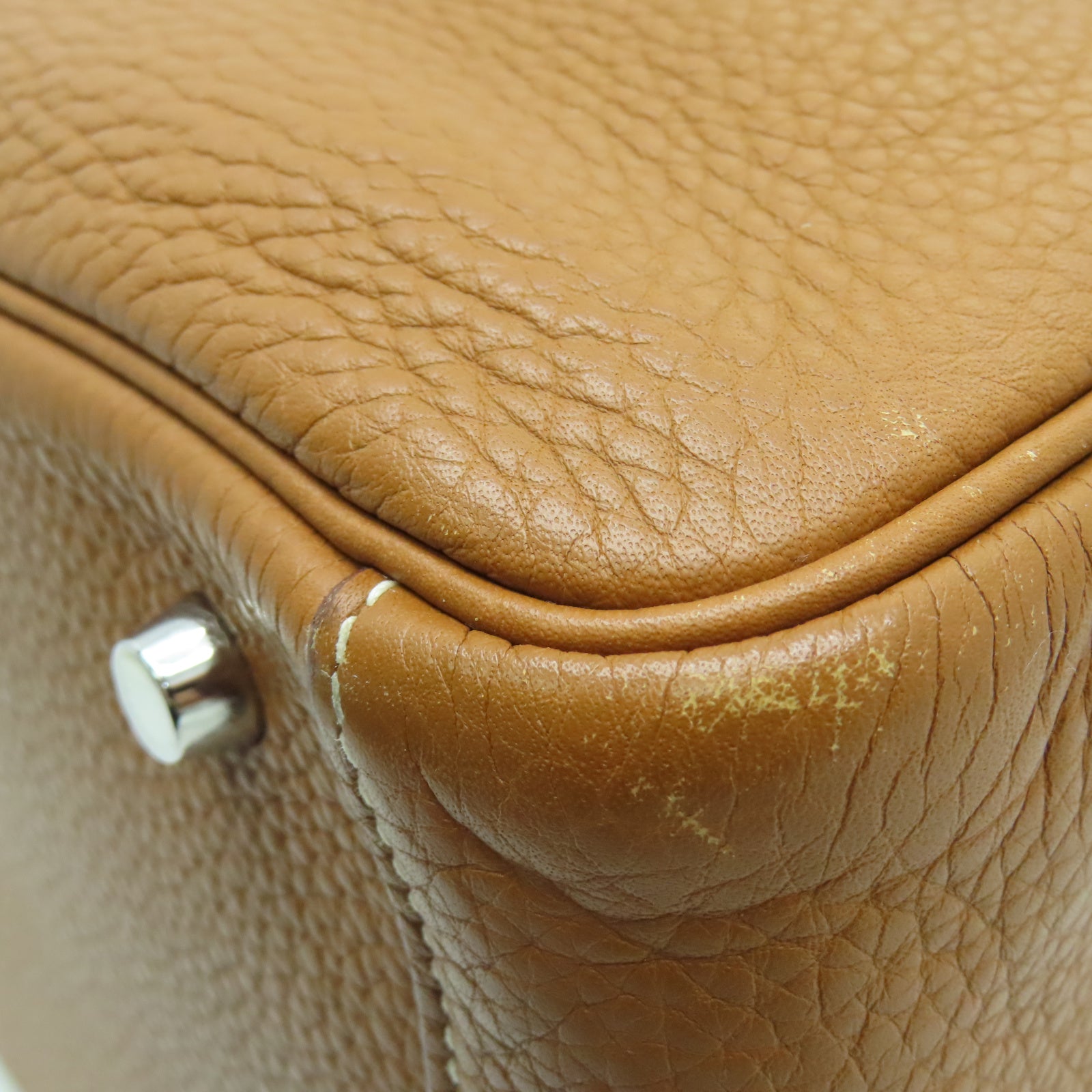 HERMES 【激減優惠】Taurillon Clemence皮革Lindy 30銀扣手挽肩背兩用袋棕色