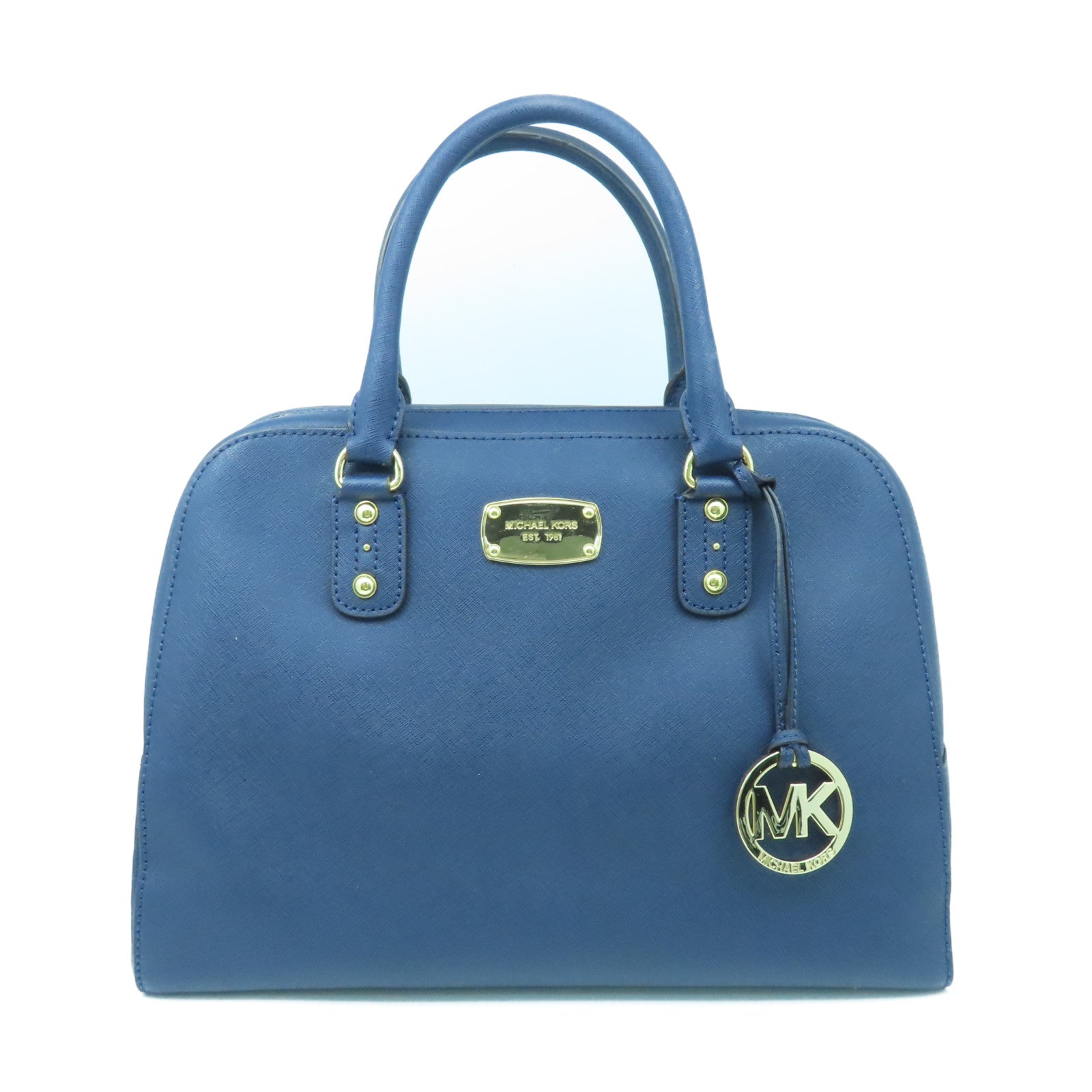 Michael Kors 牛皮皮革2 Way Shoulder金扣手挽肩背兩用袋藍色