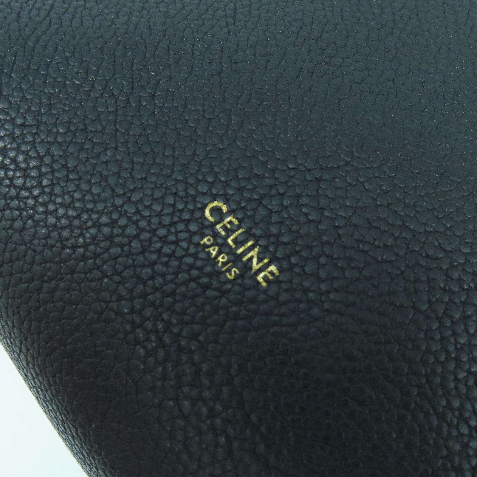 CELINE 牛皮皮革Small Sangle Bucket金扣肩背袋黑色