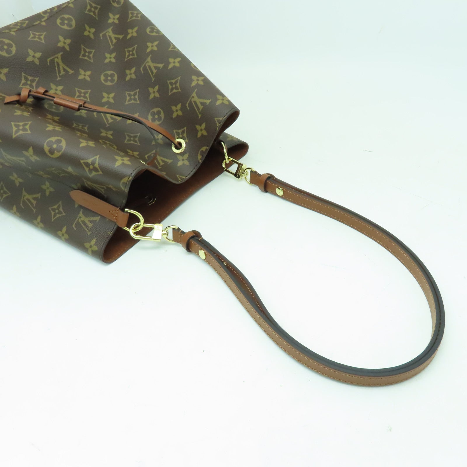 LOUIS VUITTON Monogram NeoNoe MM金扣肩背袋啡色
