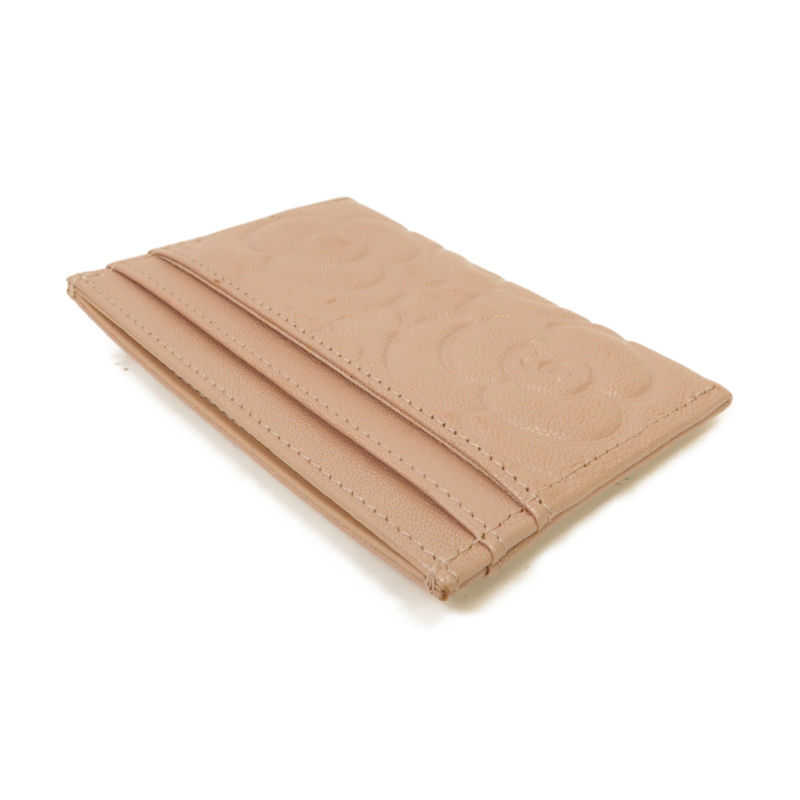 CHANEL 皮革Card Case銀扣卡片套粉紅色