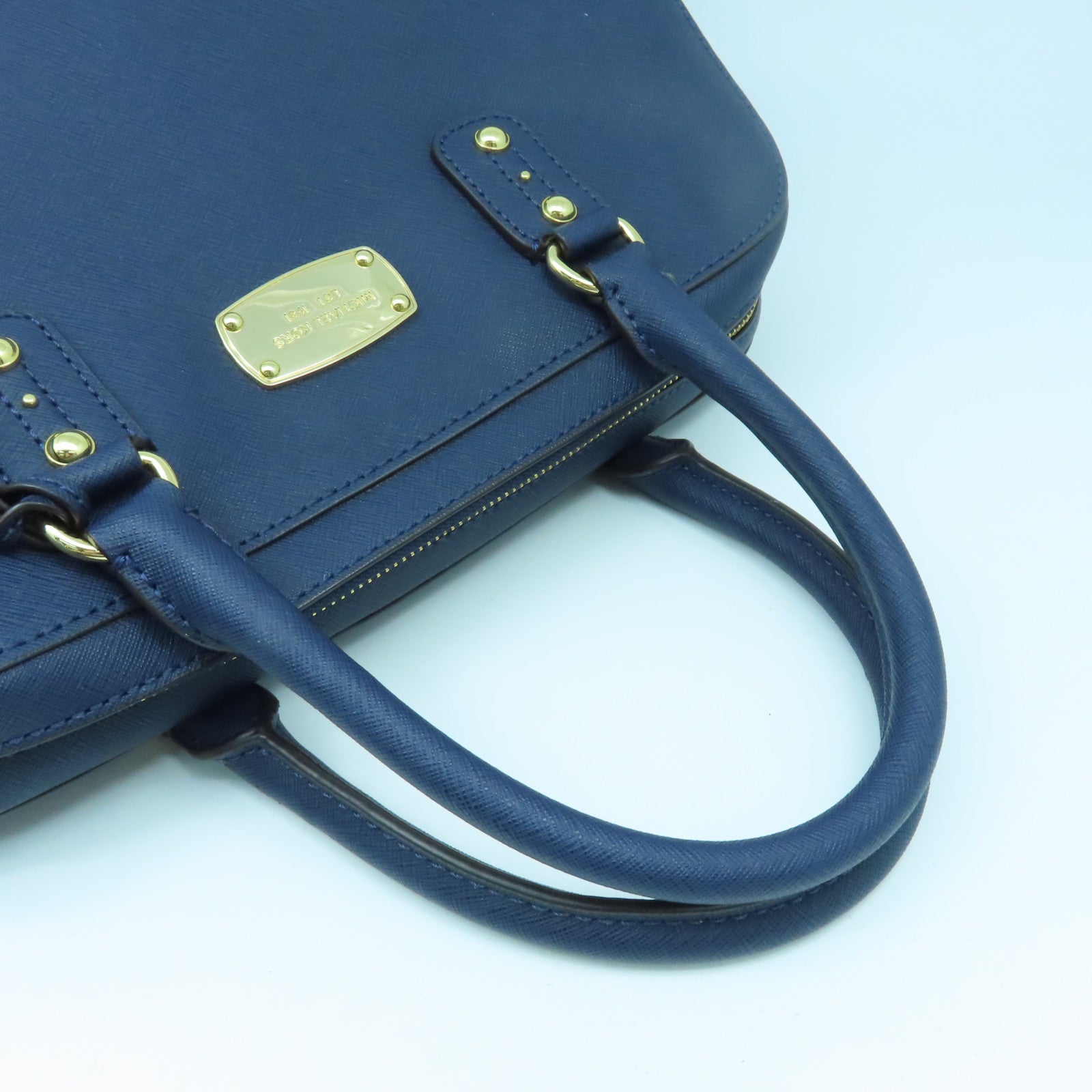Michael Kors 牛皮皮革2 Way Shoulder金扣手挽肩背兩用袋藍色