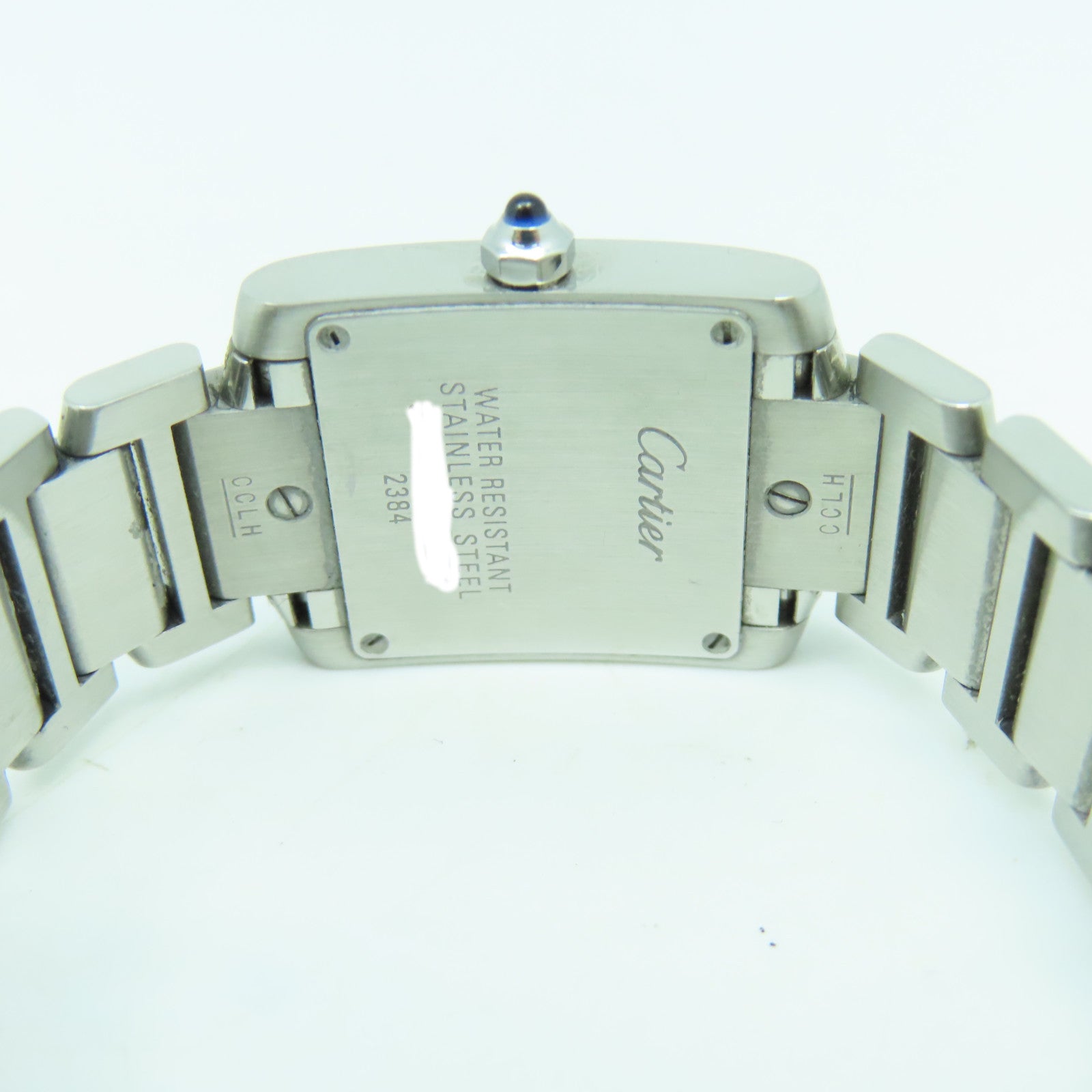 CARTIER Tank Francaise SM不鏽鋼手錶銀色/白色#14.5cm