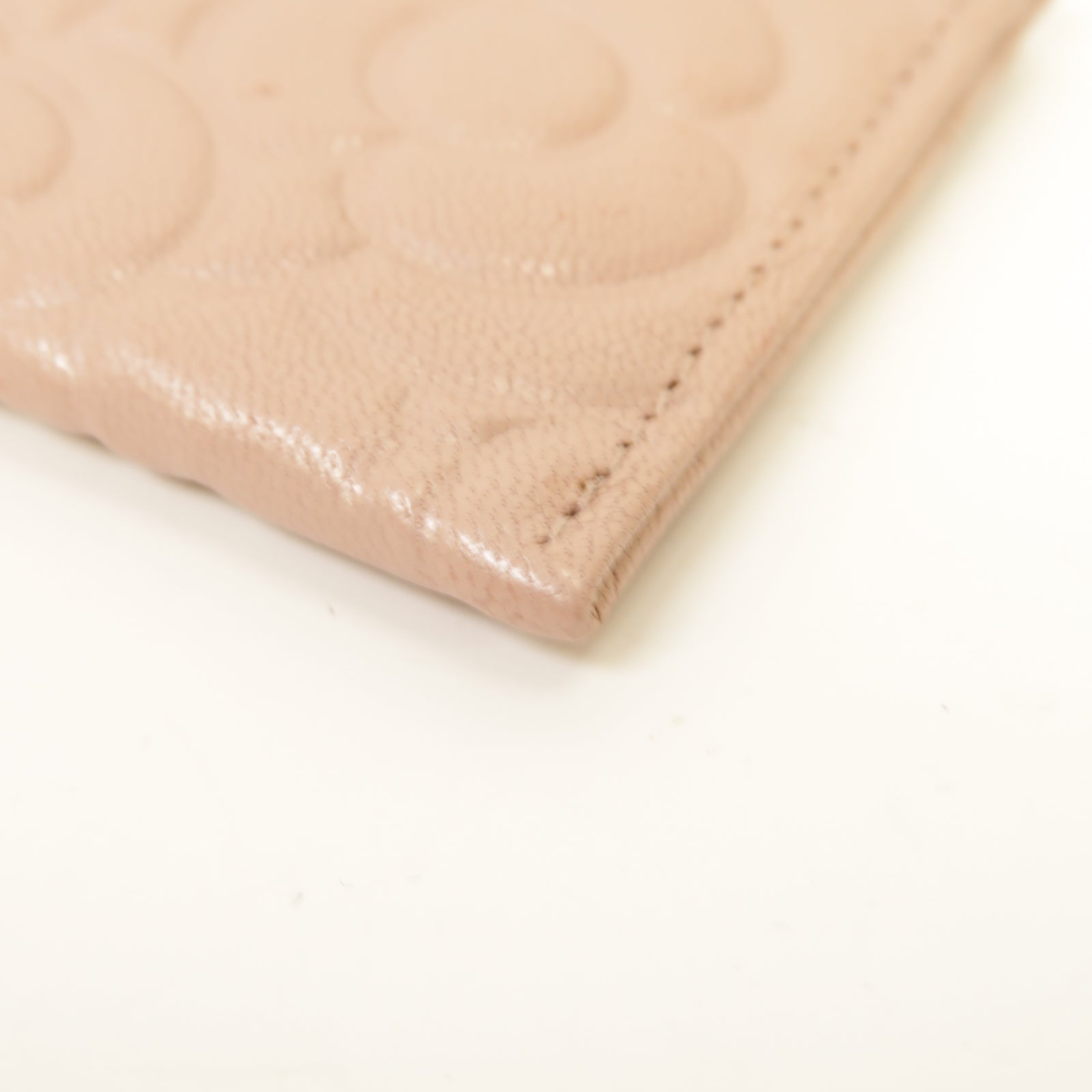 CHANEL 皮革Card Case銀扣卡片套粉紅色