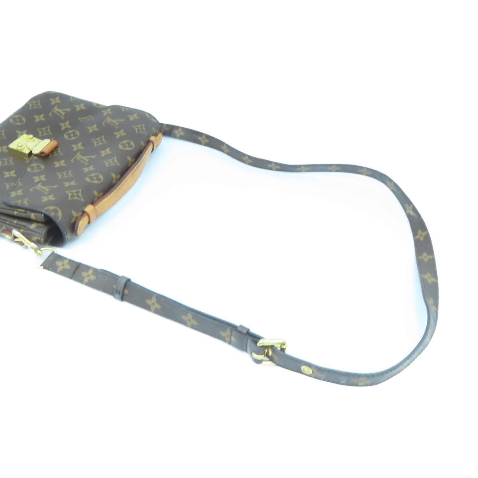 LOUIS VUITTON Monogram Pochette Metis金扣手挽肩背兩用袋棕色