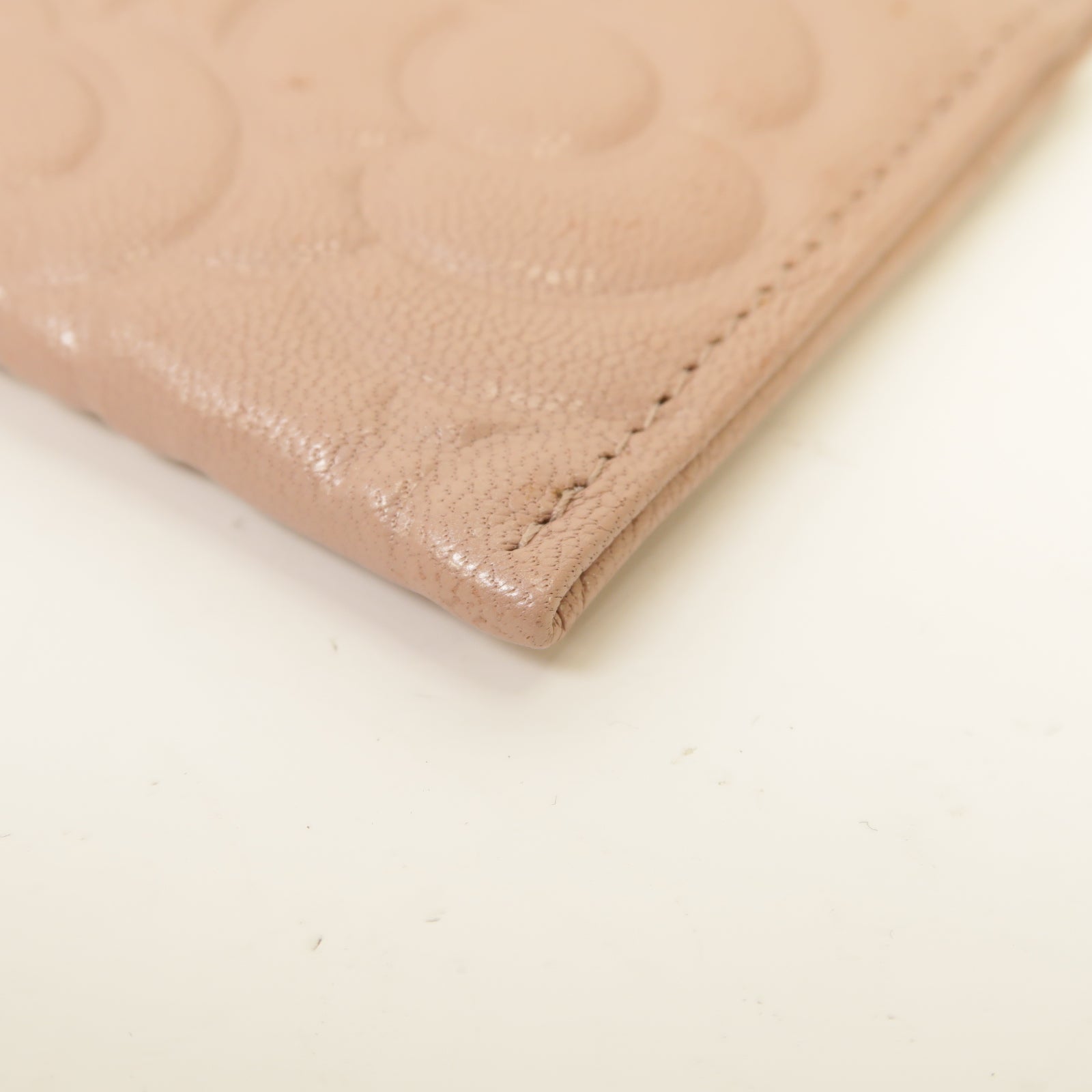 CHANEL 皮革Card Case銀扣卡片套粉紅色