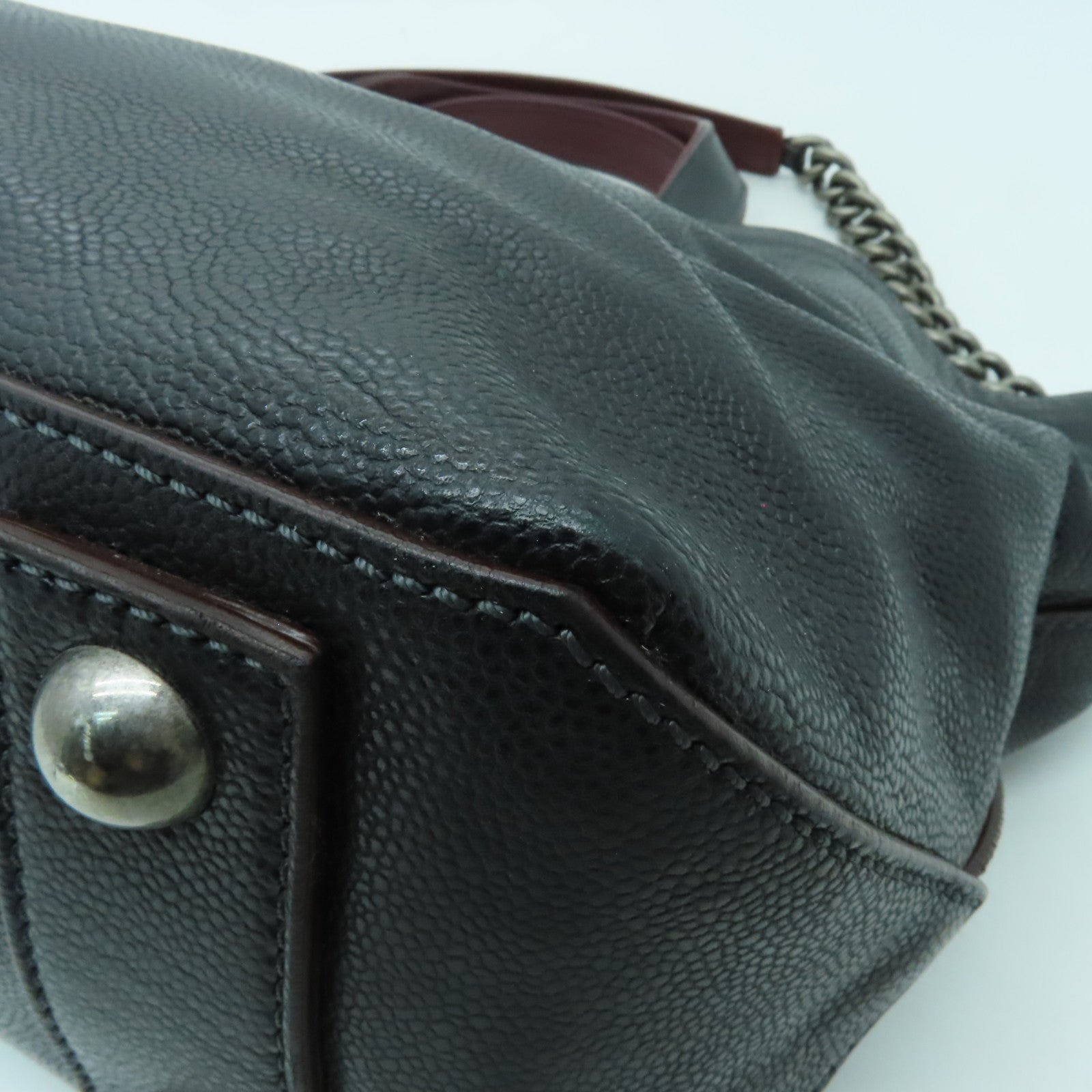 CHANEL 【激減優惠】Caviar皮革Chain Shoulder銀扣手挽肩背兩用袋黑色