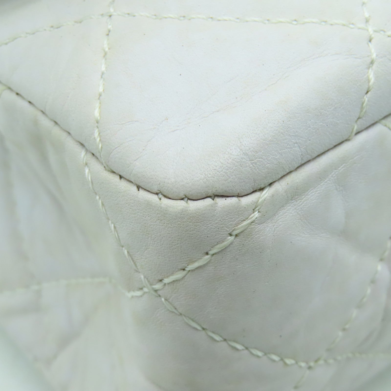 CHANEL 菱格牛皮皮革Chain Shoulder鏈帶肩背袋灰色