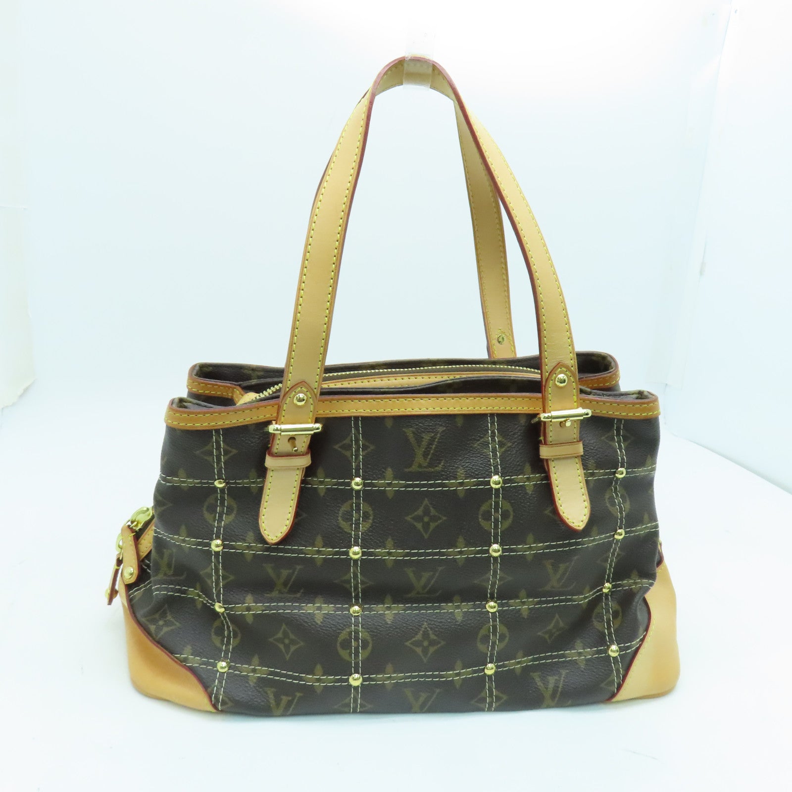 LOUIS VUITTON Monogram Rivets肩背袋金扣啡色