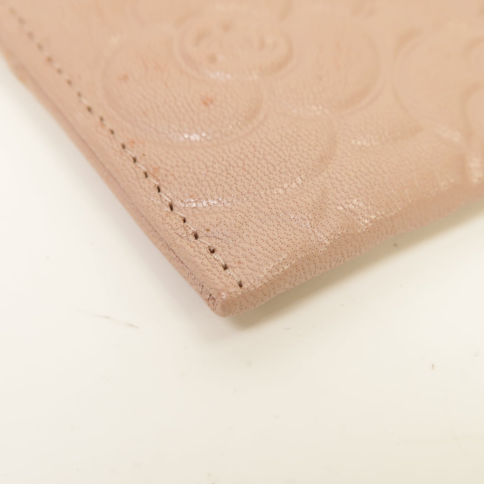 CHANEL 皮革Card Case銀扣卡片套粉紅色