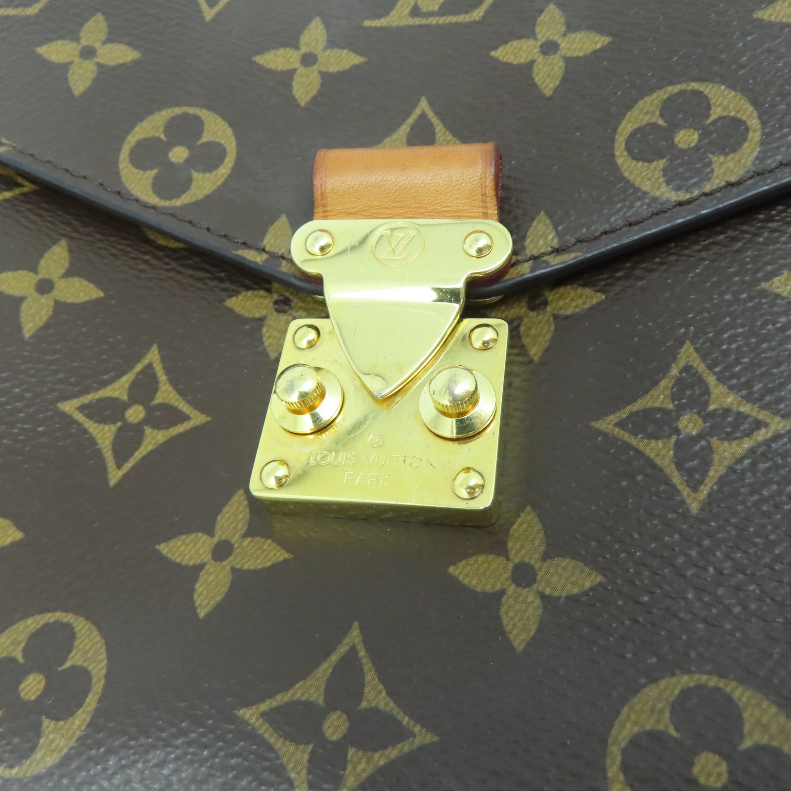 LOUIS VUITTON Monogram Pochette Metis金扣手挽肩背兩用袋棕色