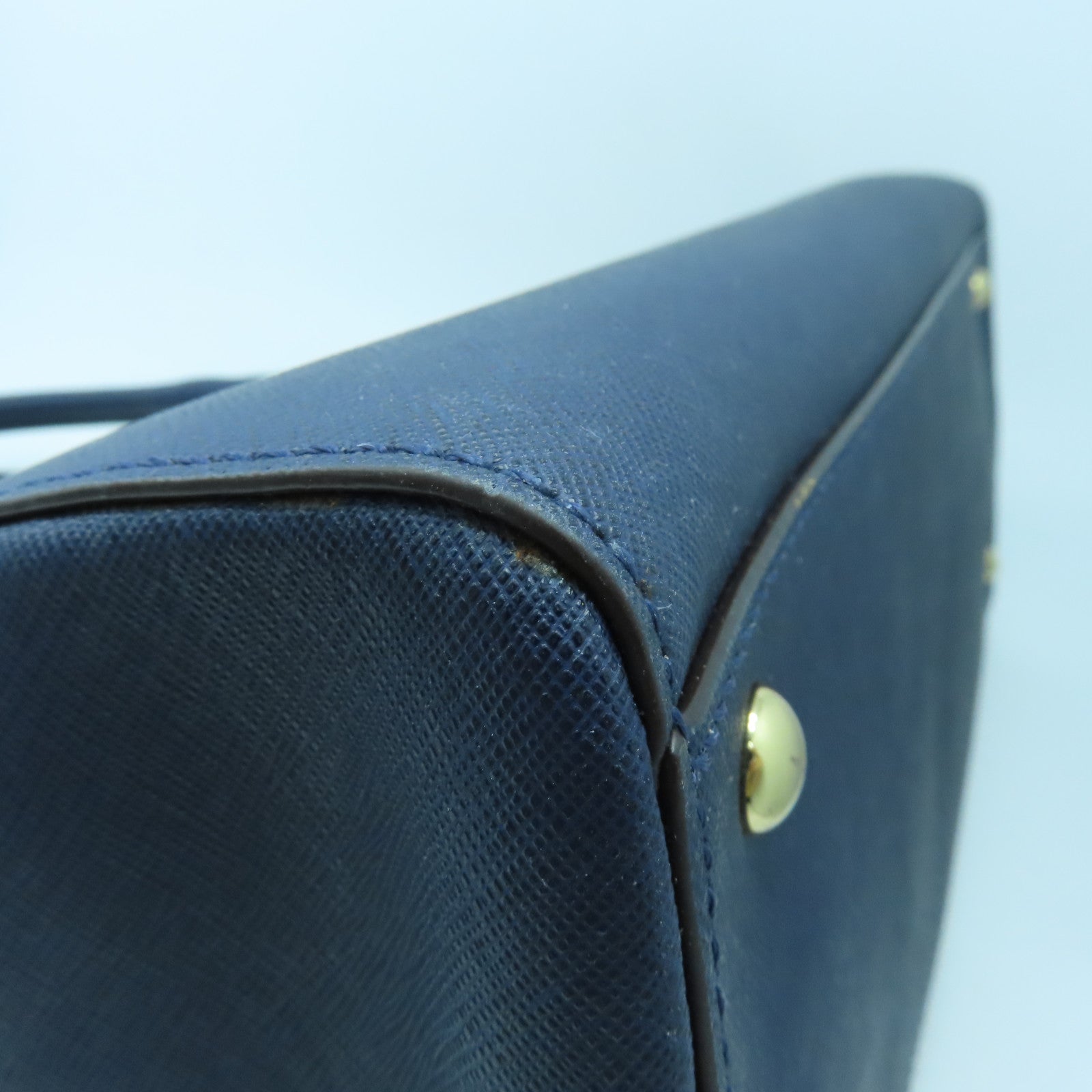 Michael Kors 牛皮皮革2 Way Shoulder金扣手挽肩背兩用袋藍色