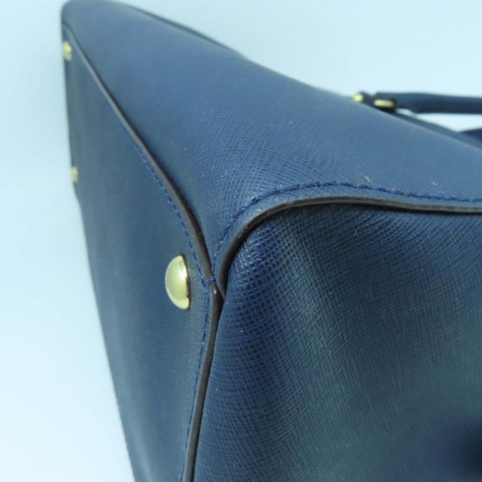 Michael Kors 牛皮皮革2 Way Shoulder金扣手挽肩背兩用袋藍色
