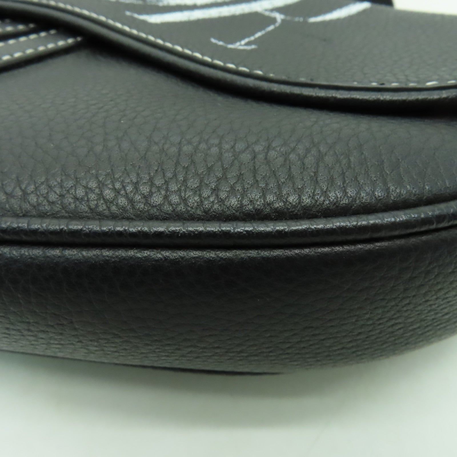 Dior 牛皮皮革Saddle銀扣肩背袋黑色