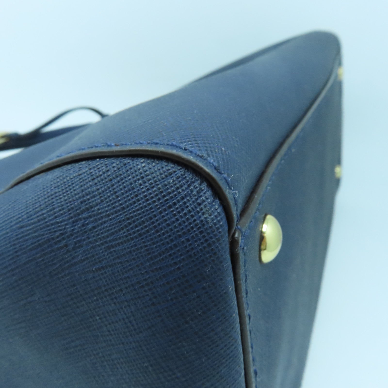 Michael Kors 牛皮皮革2 Way Shoulder金扣手挽肩背兩用袋藍色