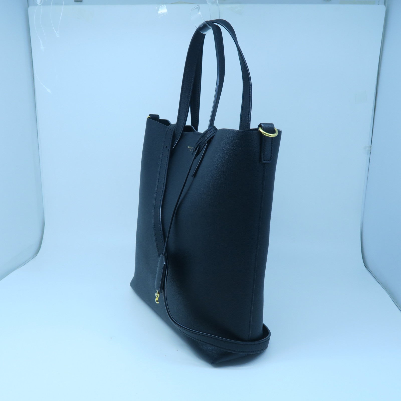 SAINT LAURENT 牛皮皮革2 Way Shoulder金扣手挽肩背兩用袋黑色