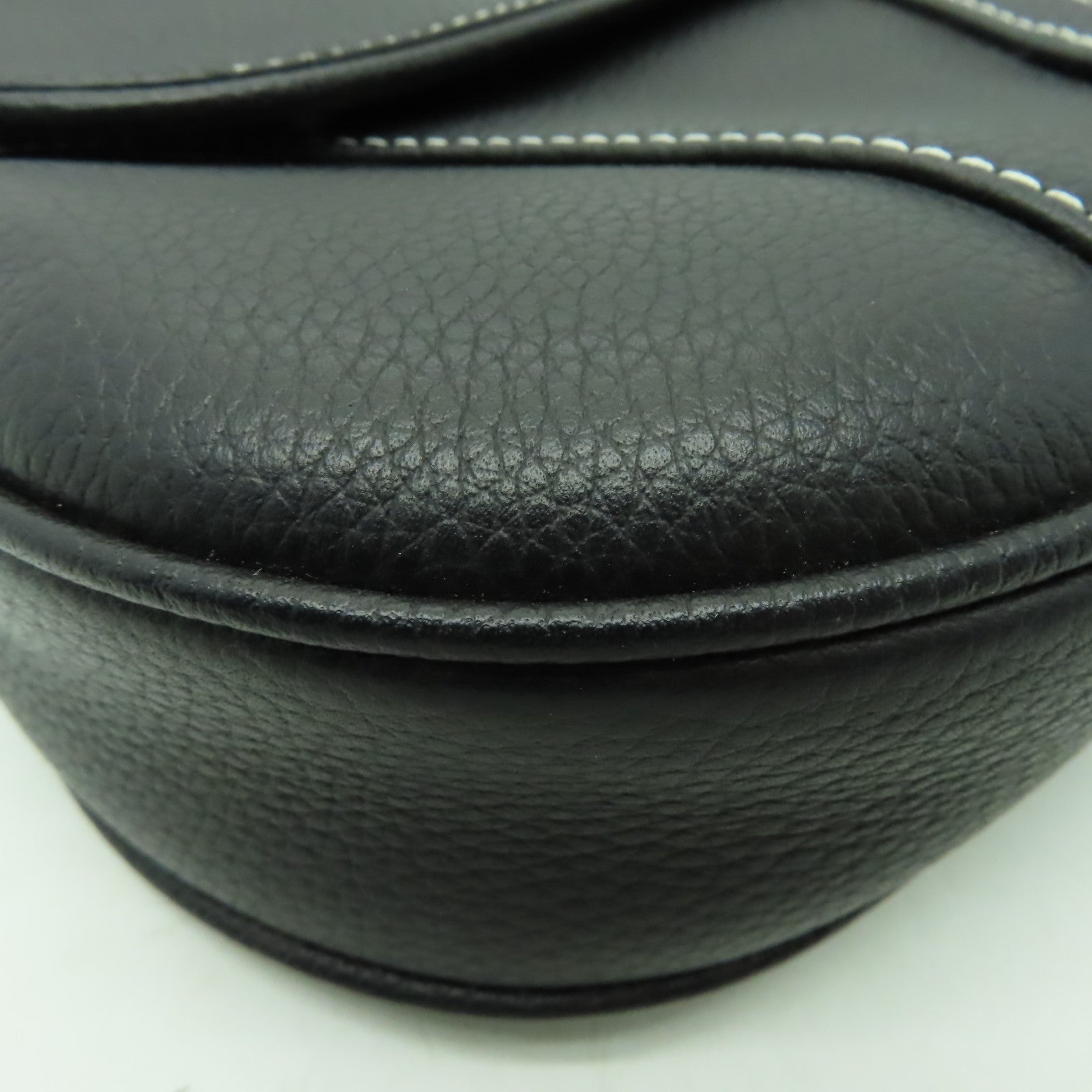 Dior 牛皮皮革Saddle銀扣肩背袋黑色